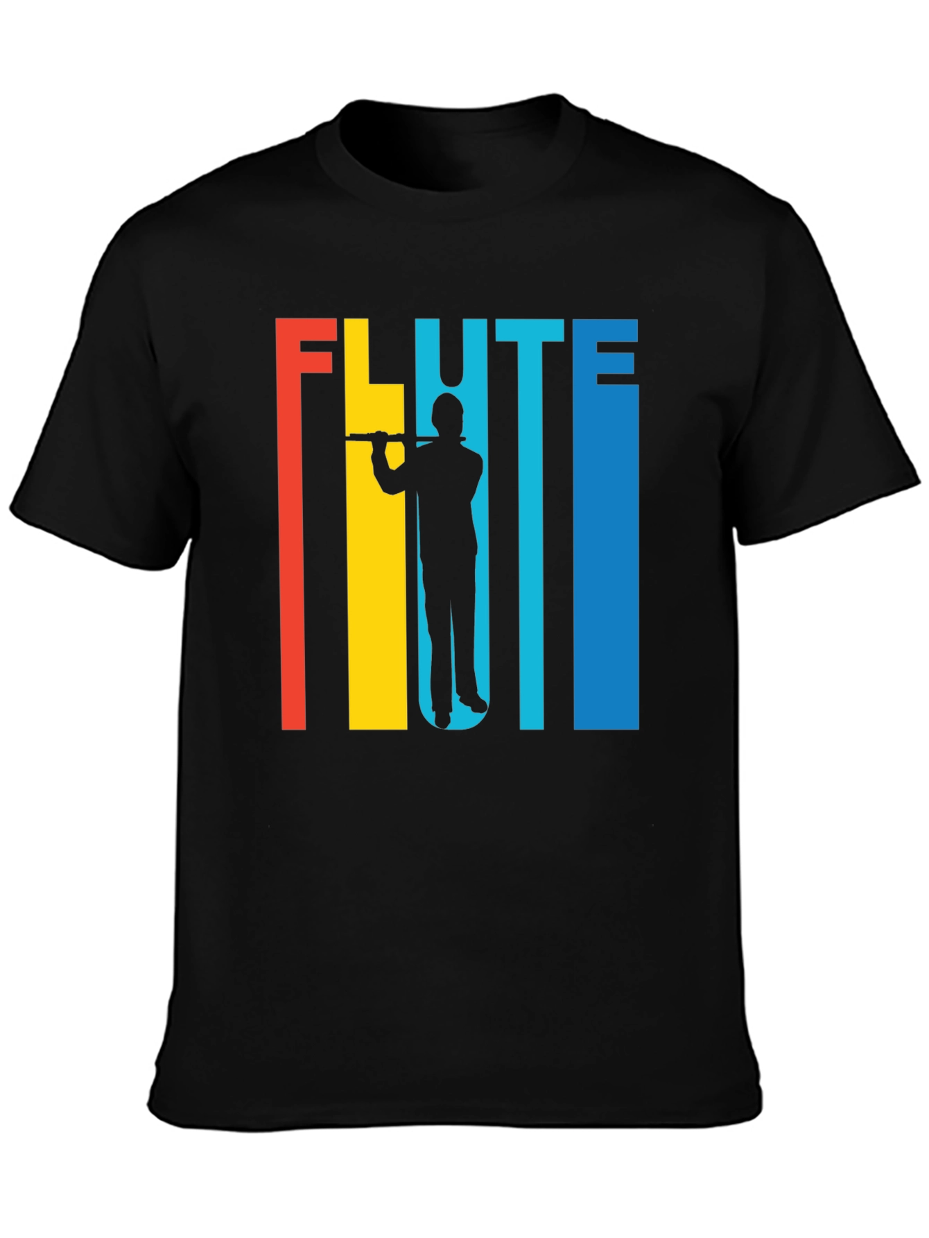Retro Flute Player Graphic Tee - Music Lover Shirt