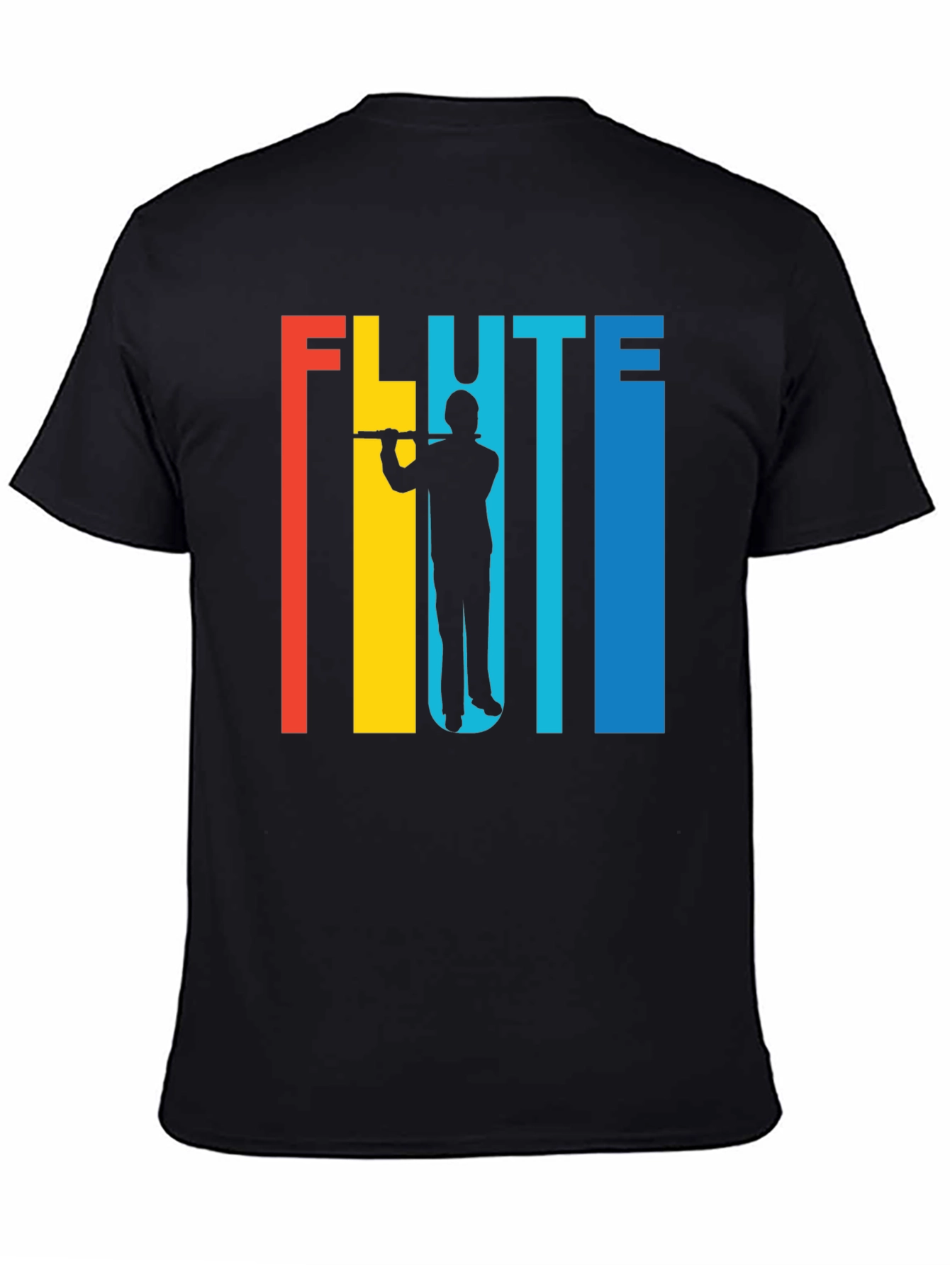 Retro Flute Player Graphic Tee - Music Lover Shirt