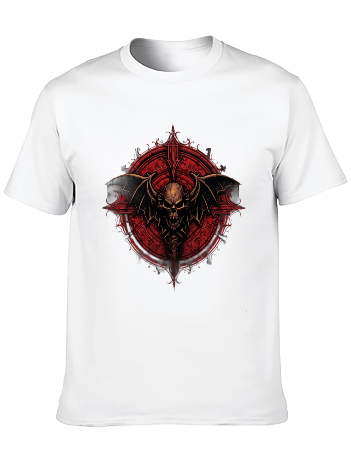 Skull Wings Graphic Tee - Black Cotton T-Shirt