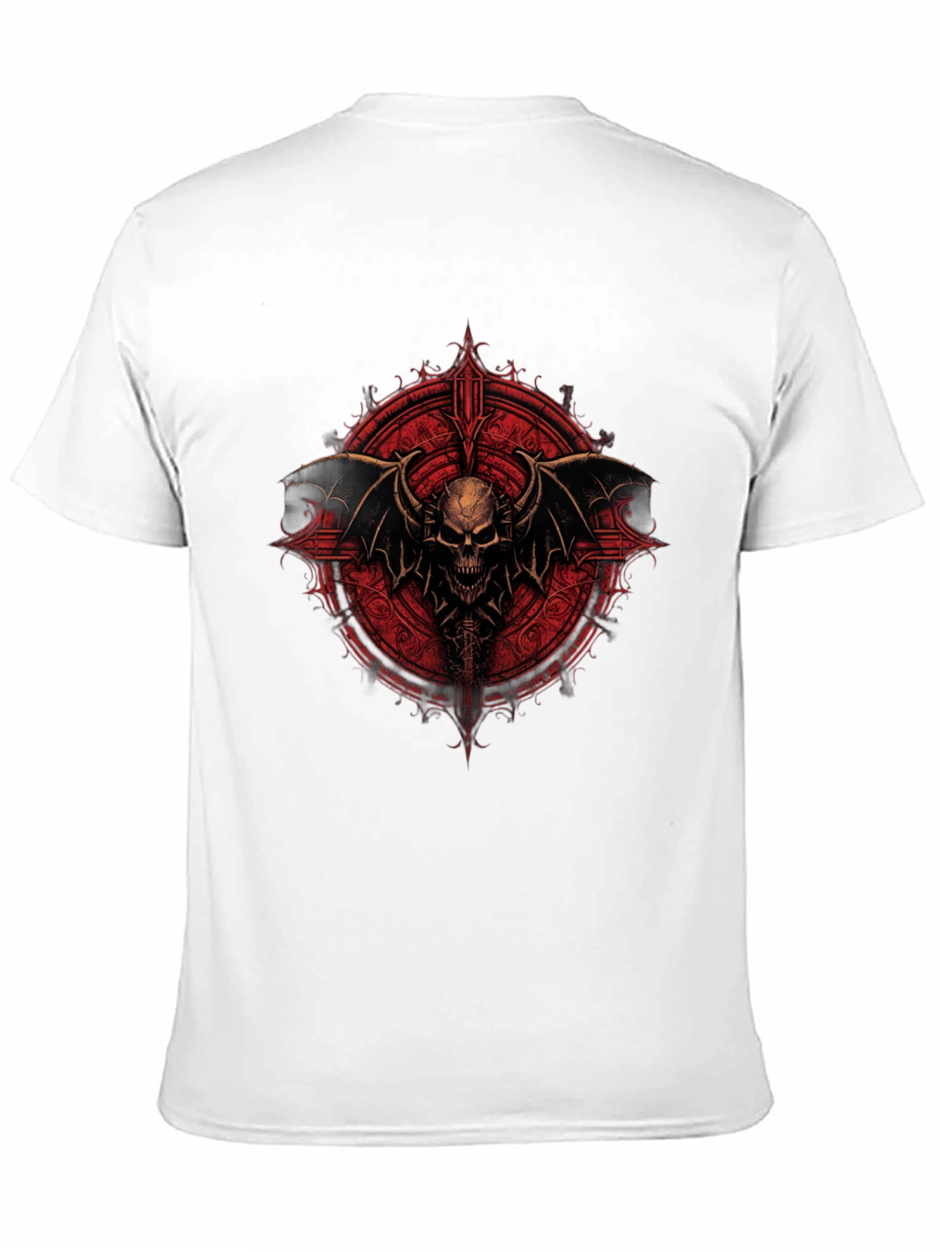 Skull Wings Graphic Tee - Black Cotton T-Shirt