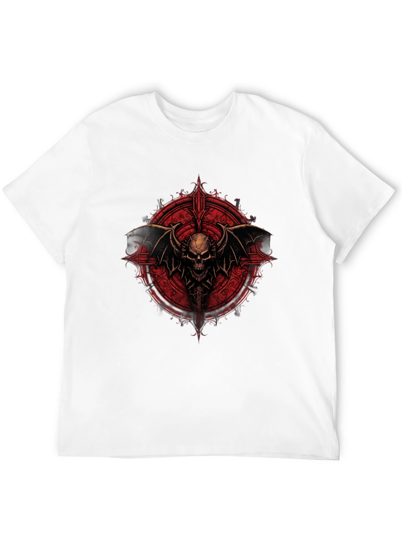 Skull Wings Graphic Tee - Black Cotton T-Shirt