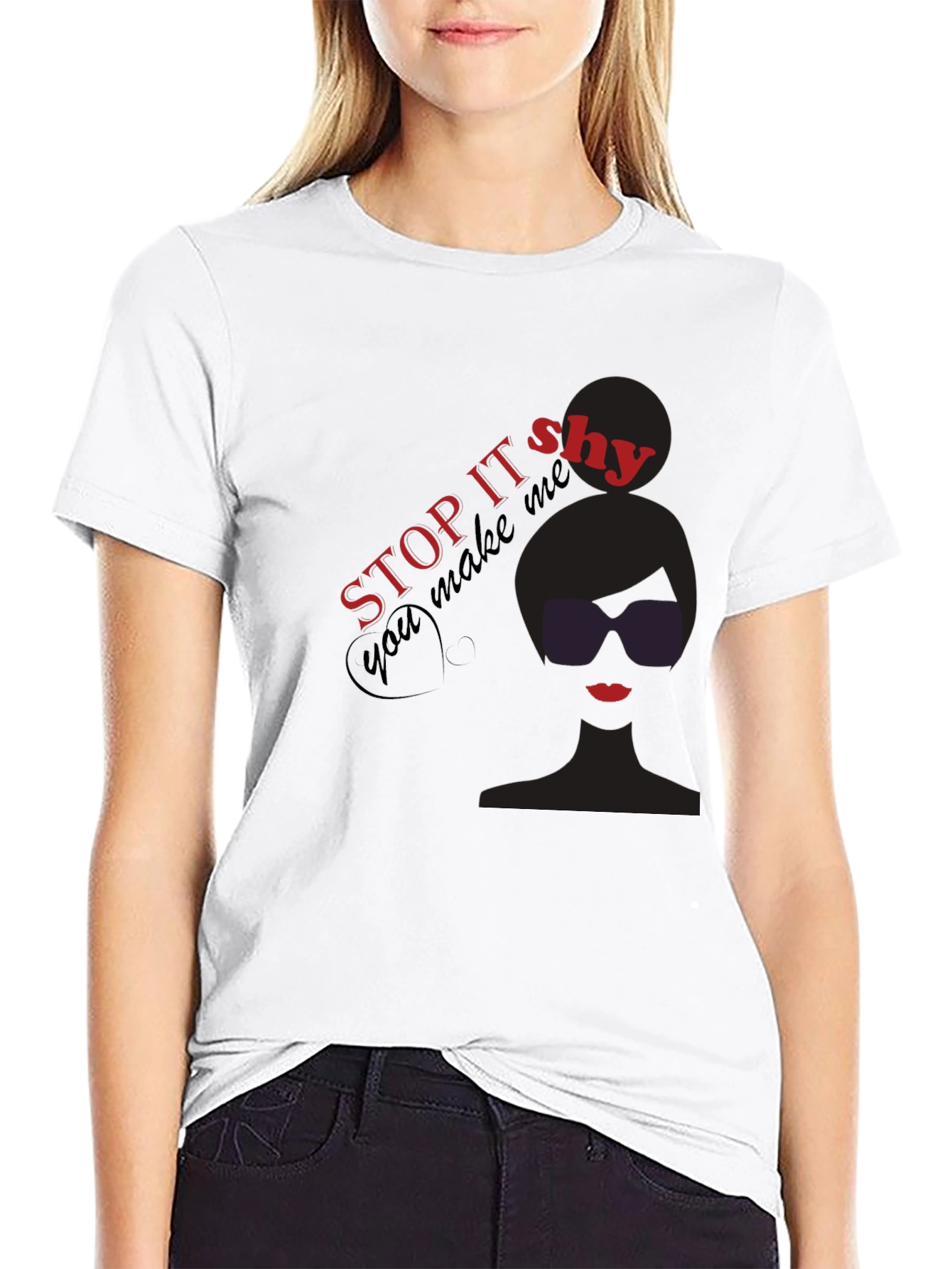Stop It Shy Graphic Print T-Shirt
