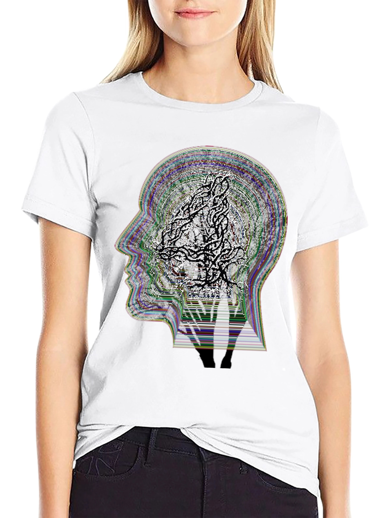 Psychedelic Mind Tree Graphic Tee - Black