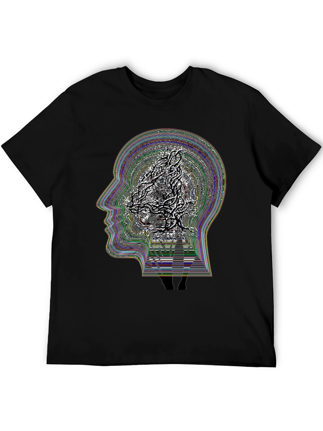 Psychedelic Mind Tree Graphic Tee - Black