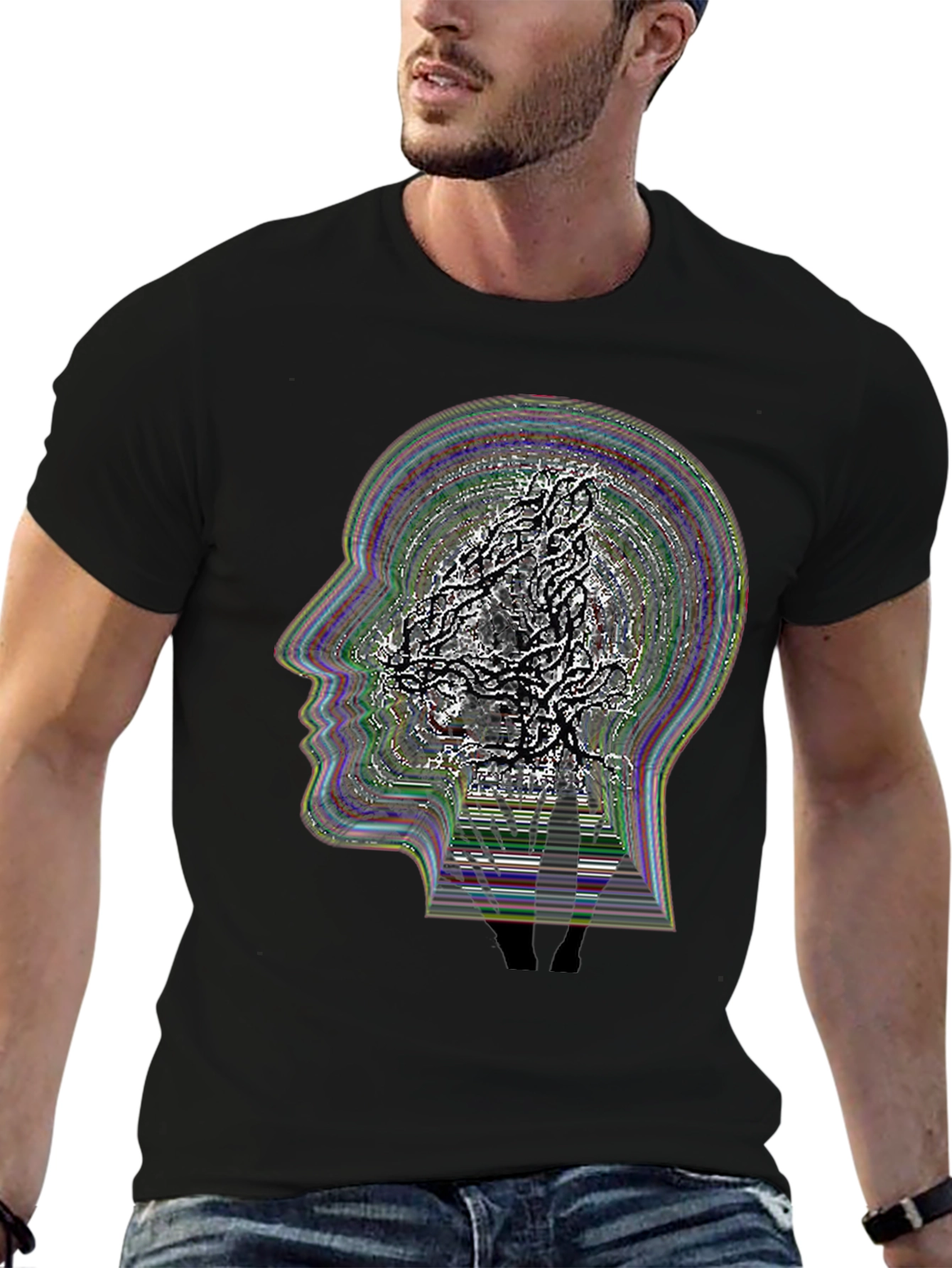 Psychedelic Mind Tree Graphic Tee - Black