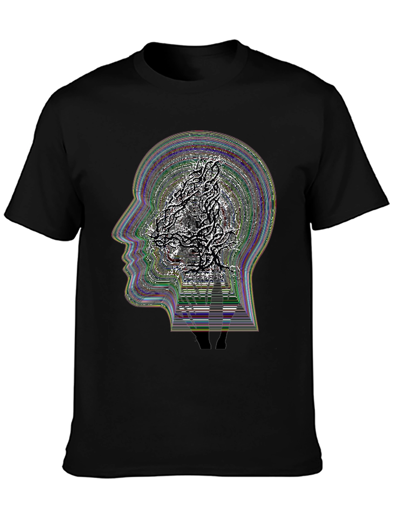 Psychedelic Mind Tree Graphic Tee - Black