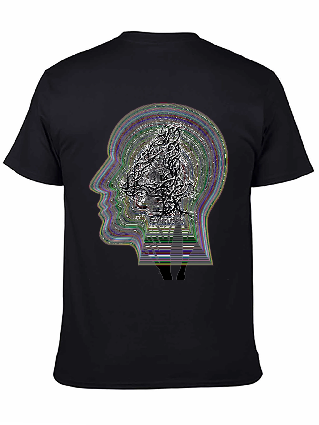 Psychedelic Mind Tree Graphic Tee - Black