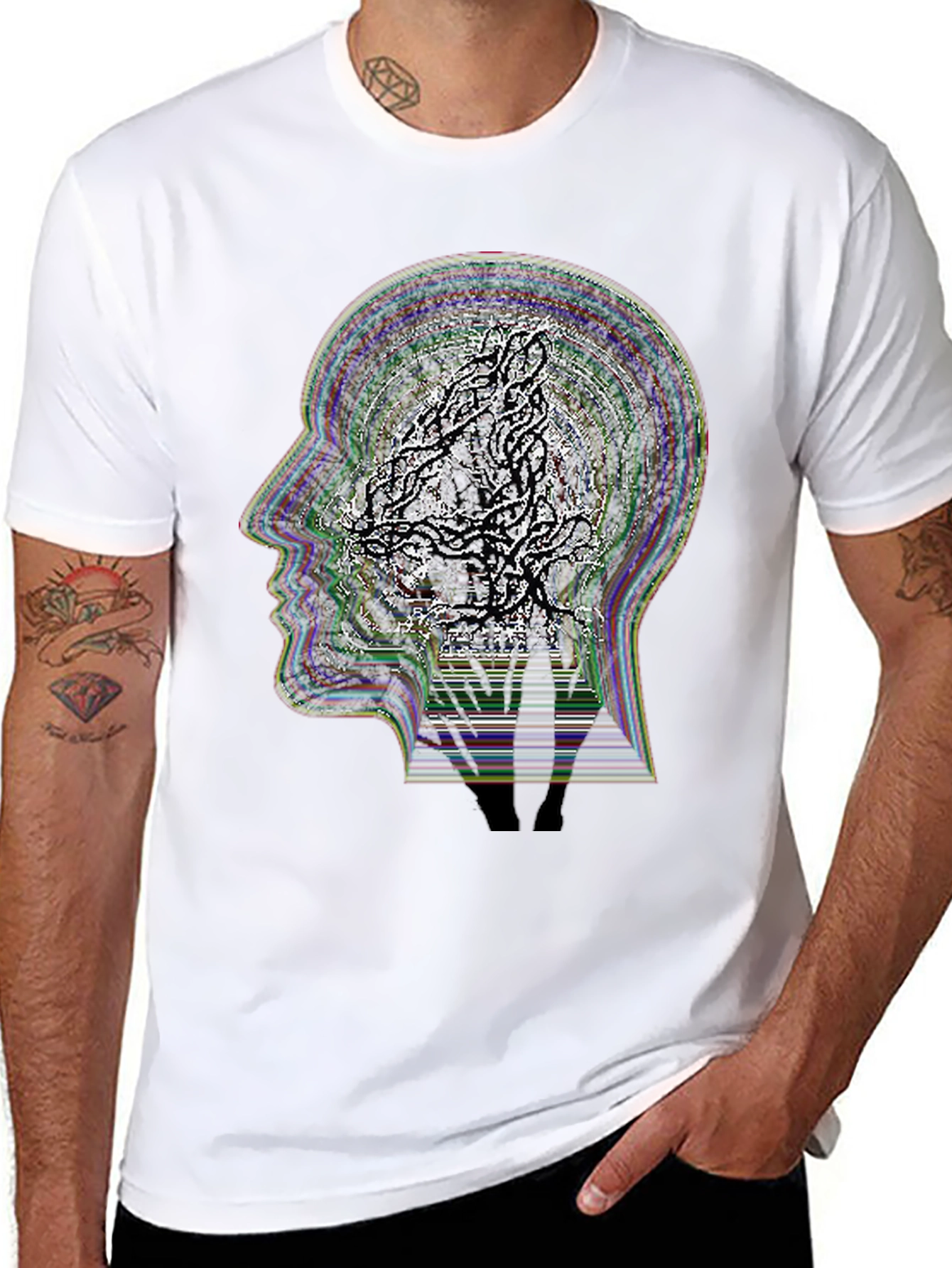 Psychedelic Mind Tree Graphic Tee - Black