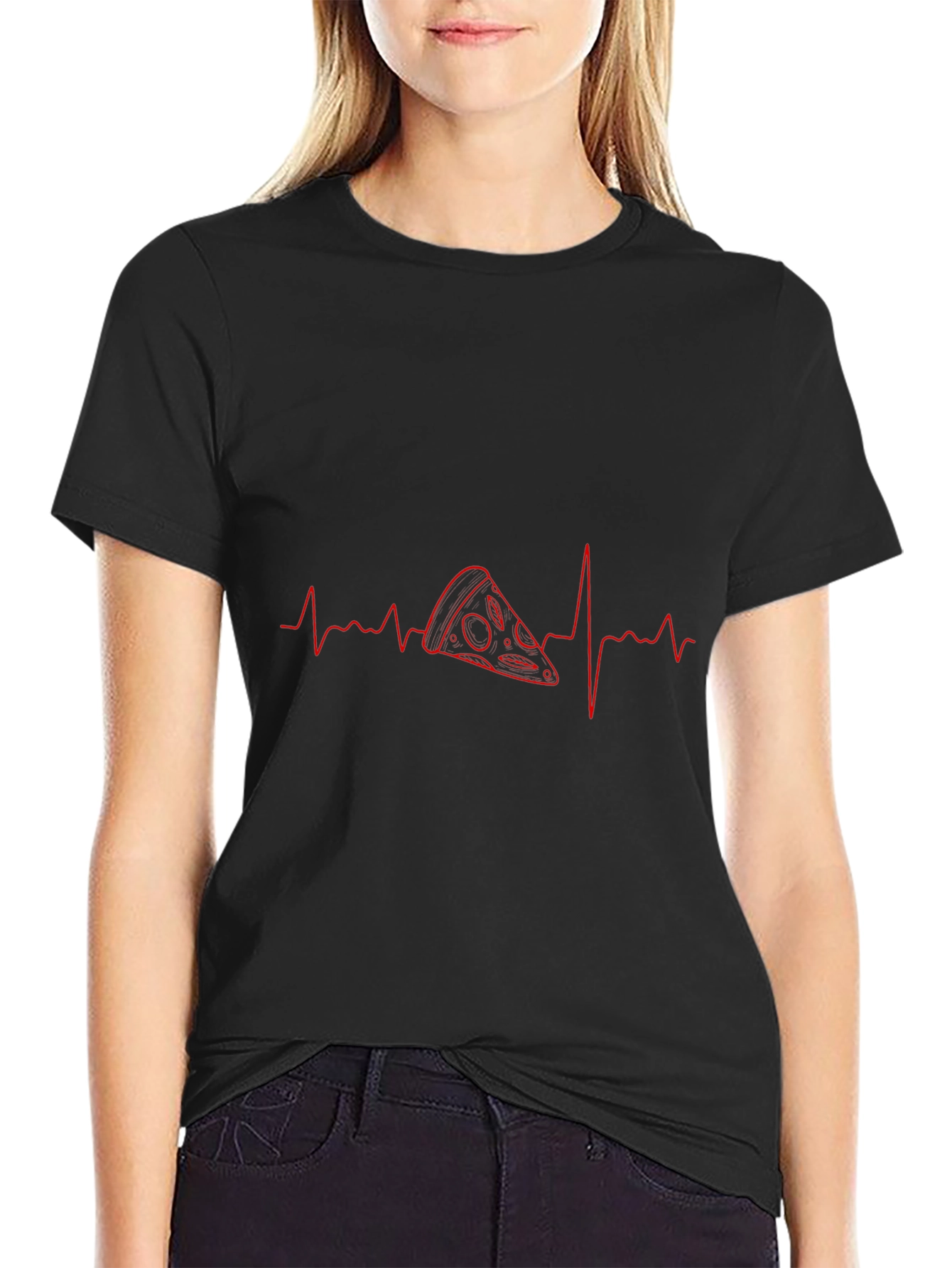 Pizza Heartbeat T-Shirt - Food Lover Tee