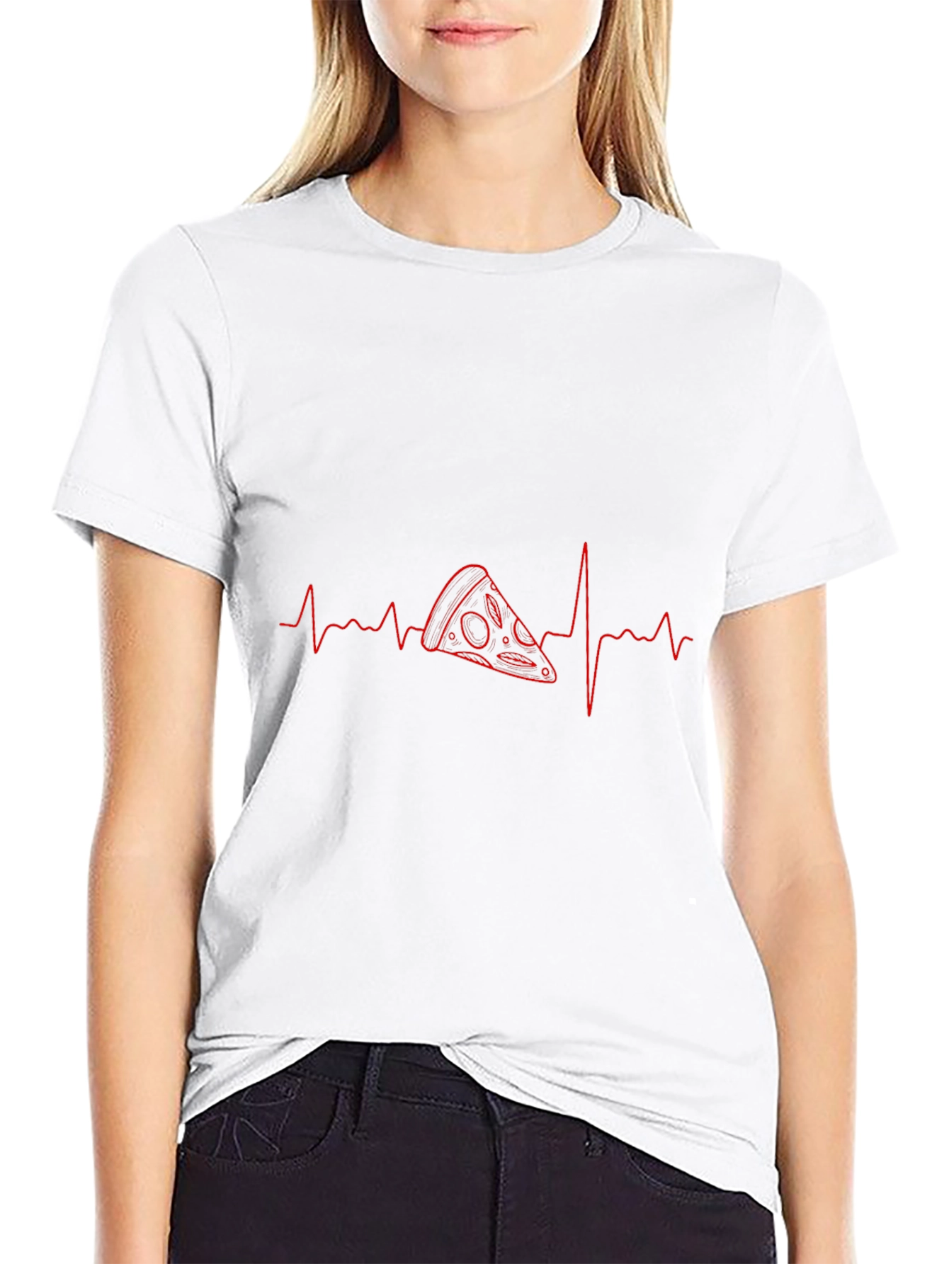 Pizza Heartbeat T-Shirt - Food Lover Tee