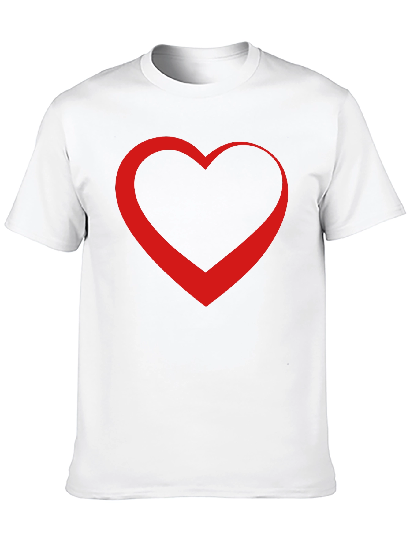 Bold Red Heart Graphic Black T-Shirt