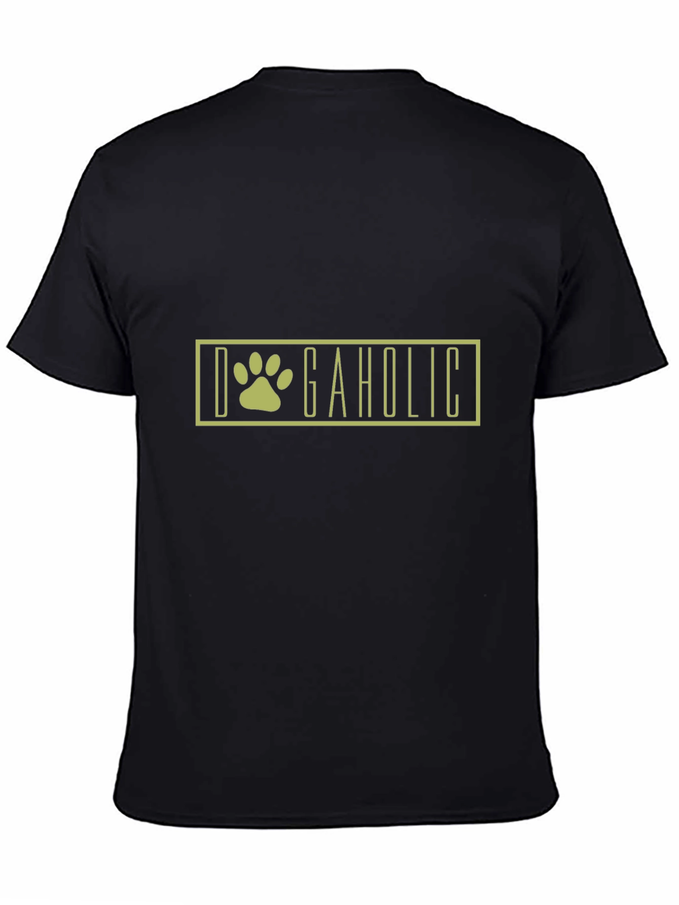 Dogaholic Black T-Shirt - Dog Paw Graphic