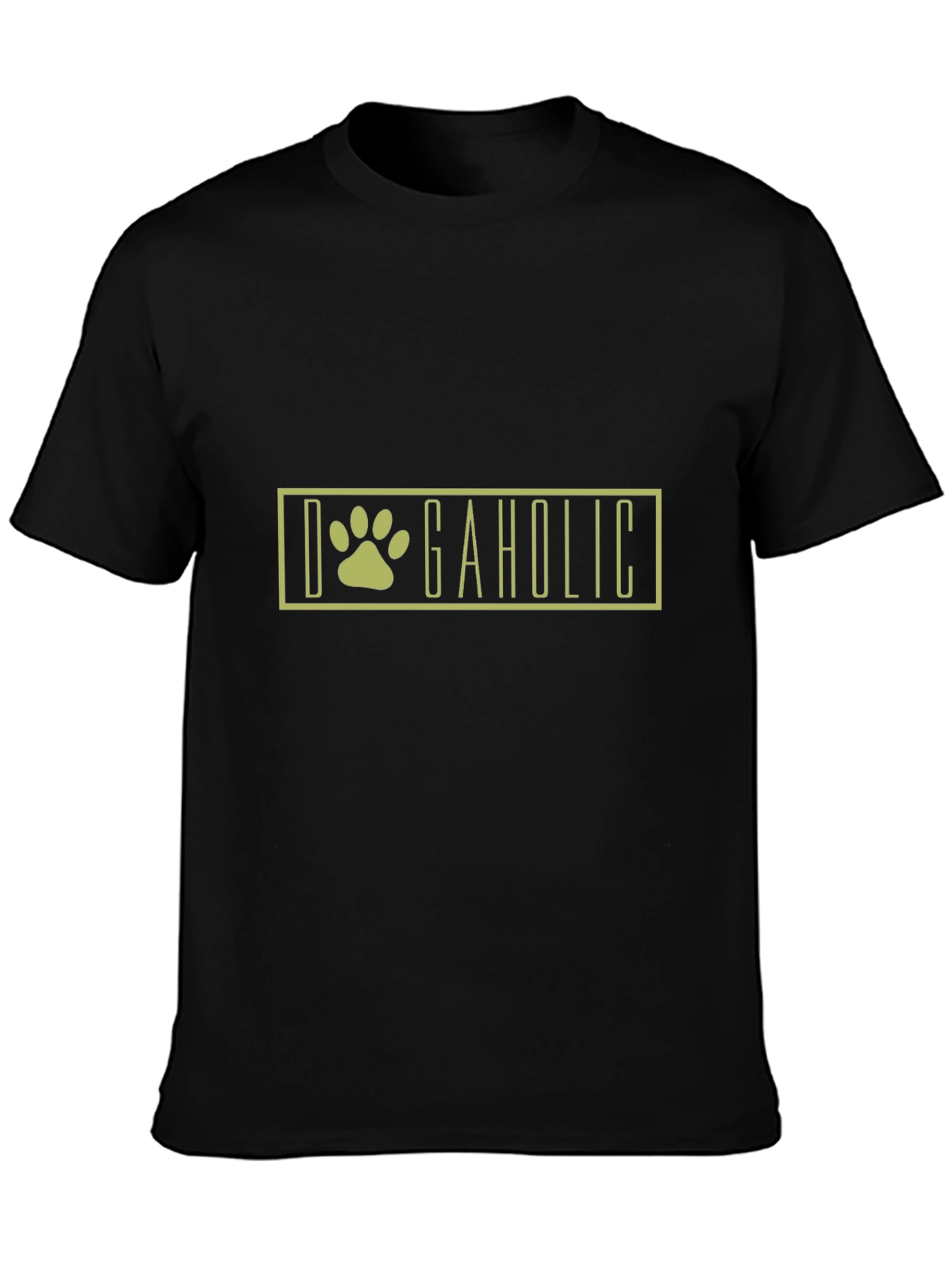 Dogaholic Black T-Shirt - Dog Paw Graphic