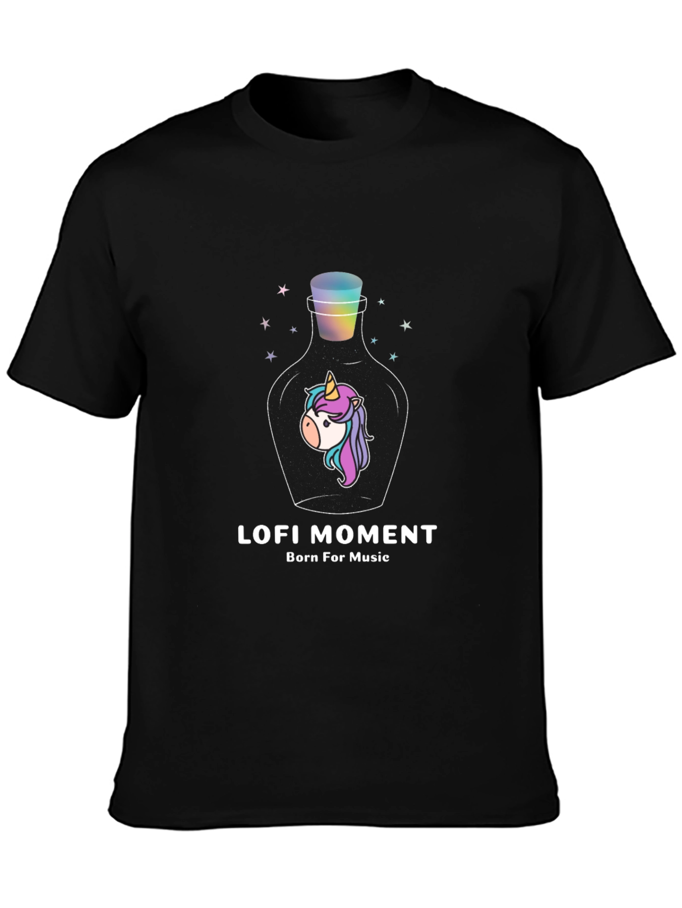 Lofi Moment Unicorn Bottle Graphic T-Shirt