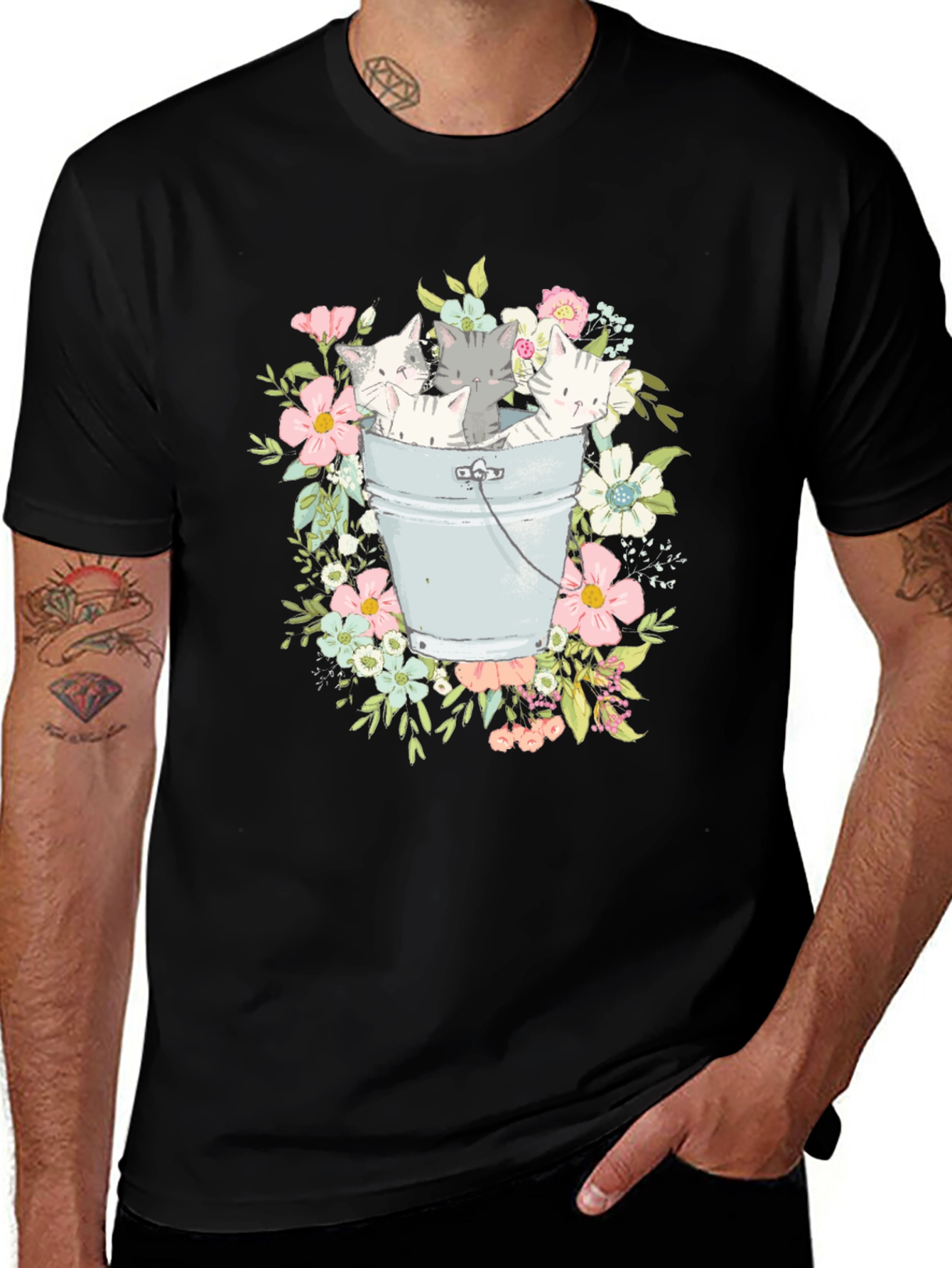 Kittens in a Bucket Graphic T-Shirt