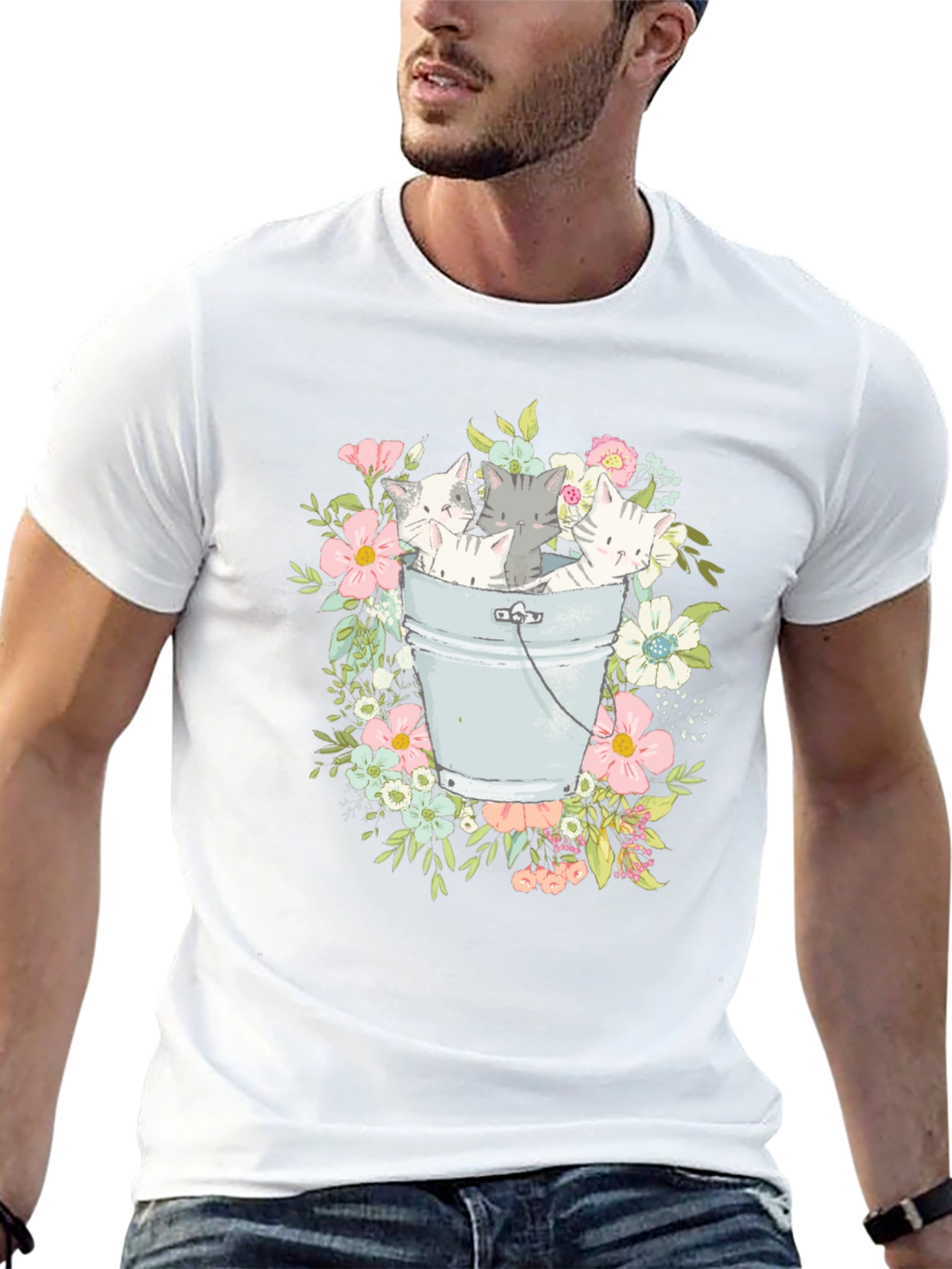 Kittens in a Bucket Graphic T-Shirt