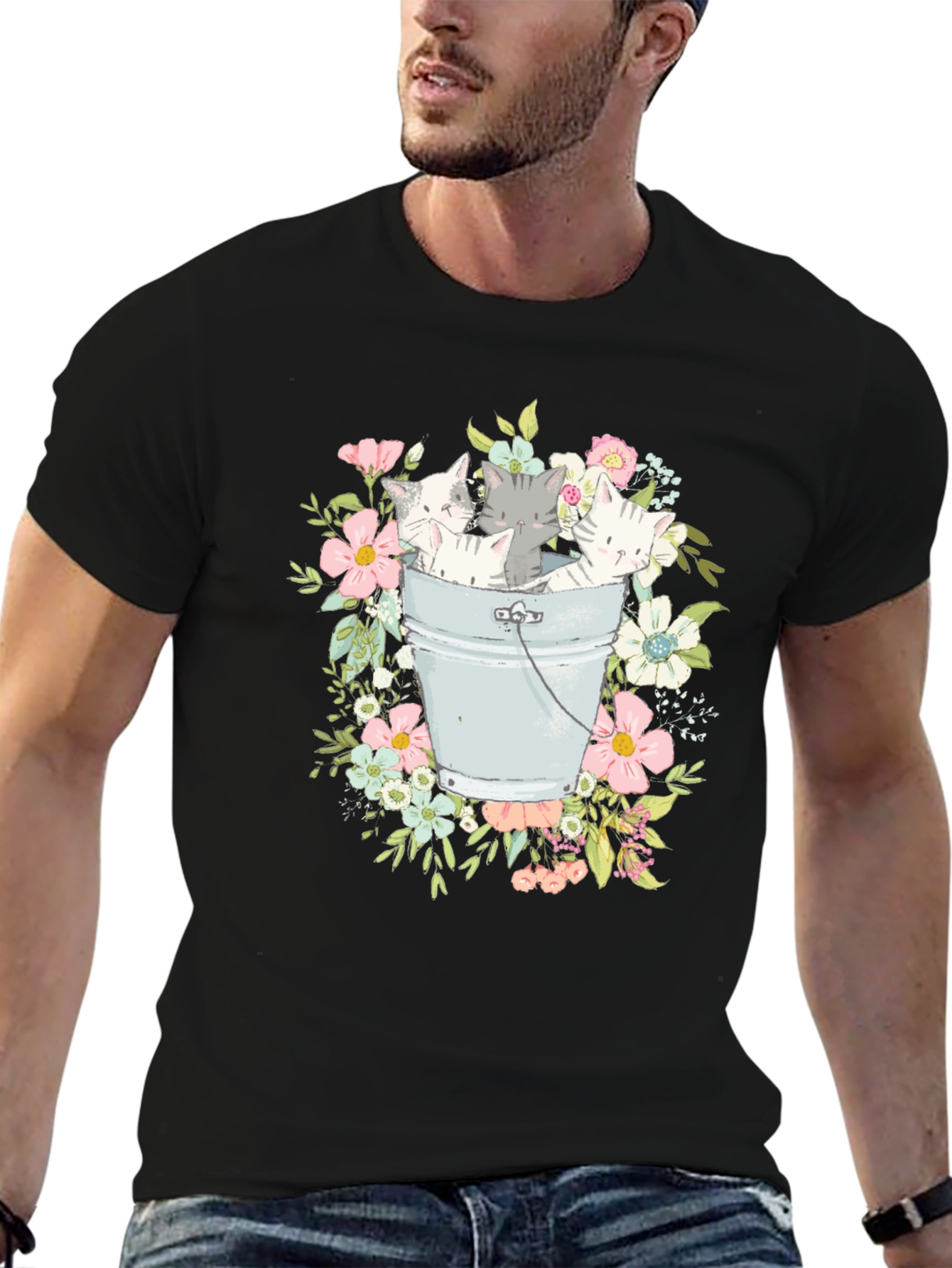Kittens in a Bucket Graphic T-Shirt