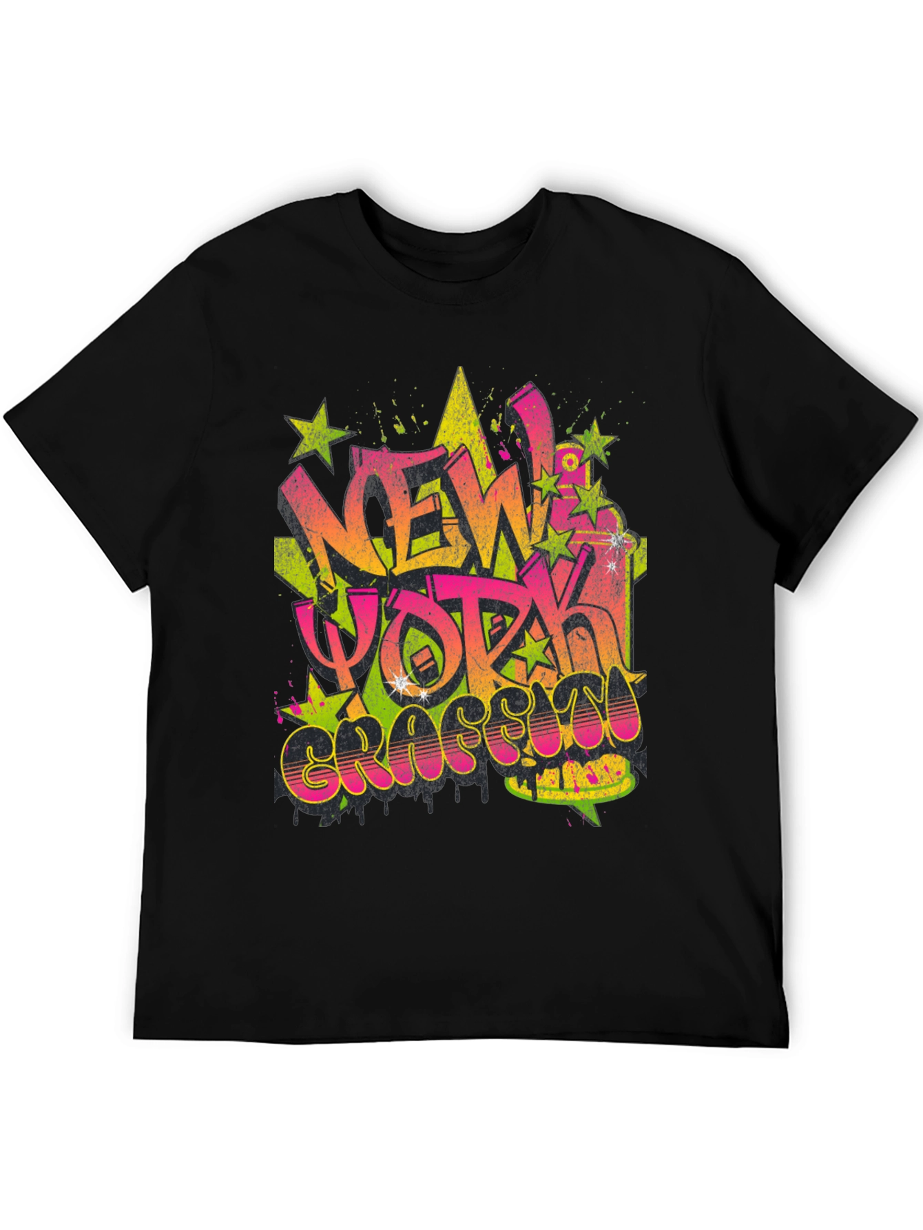 New York Graffiti Graphic Black T-Shirt