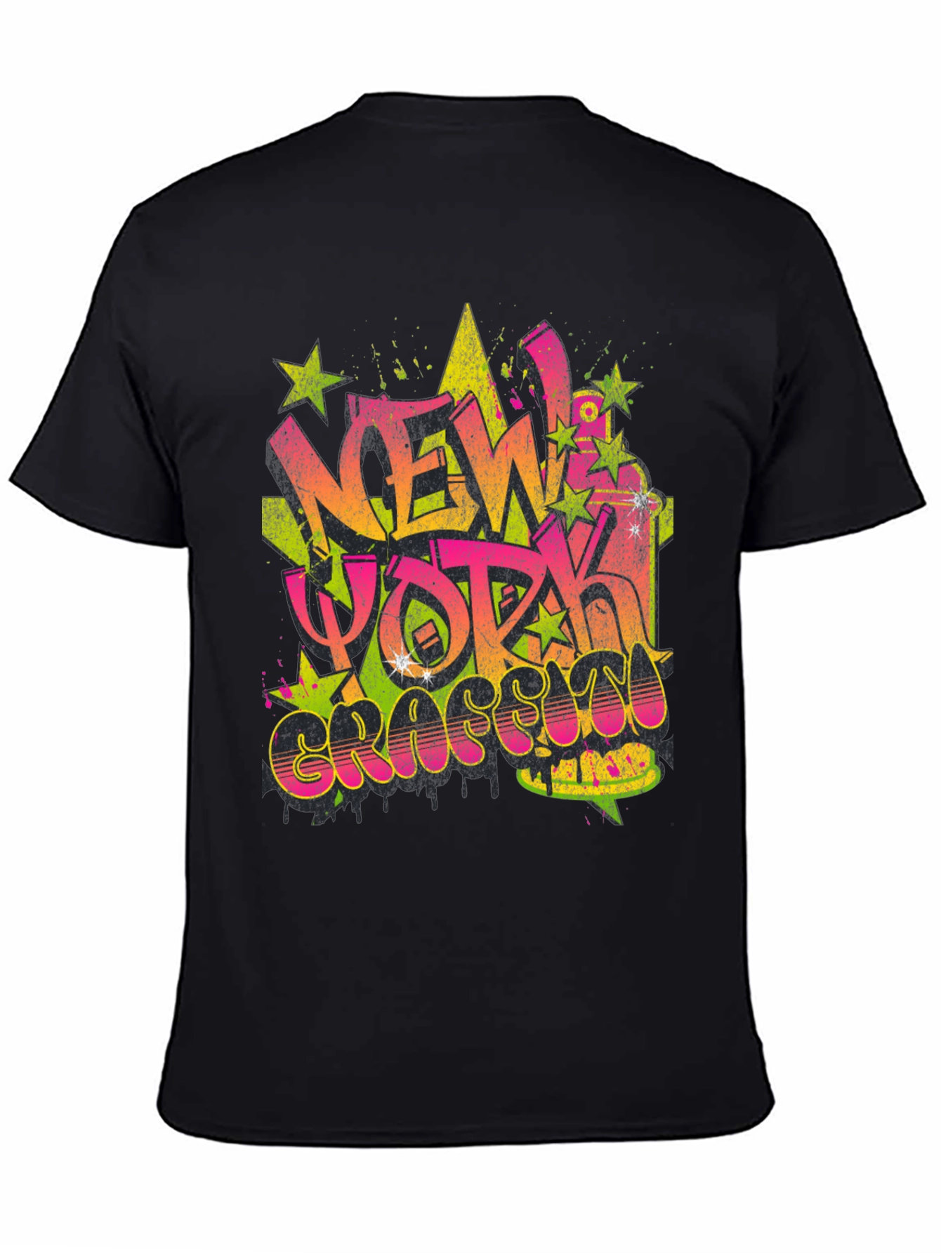 New York Graffiti Graphic Black T-Shirt