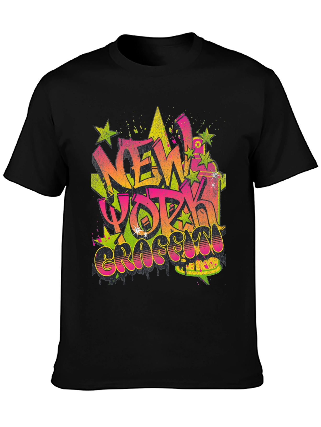 New York Graffiti Graphic Black T-Shirt