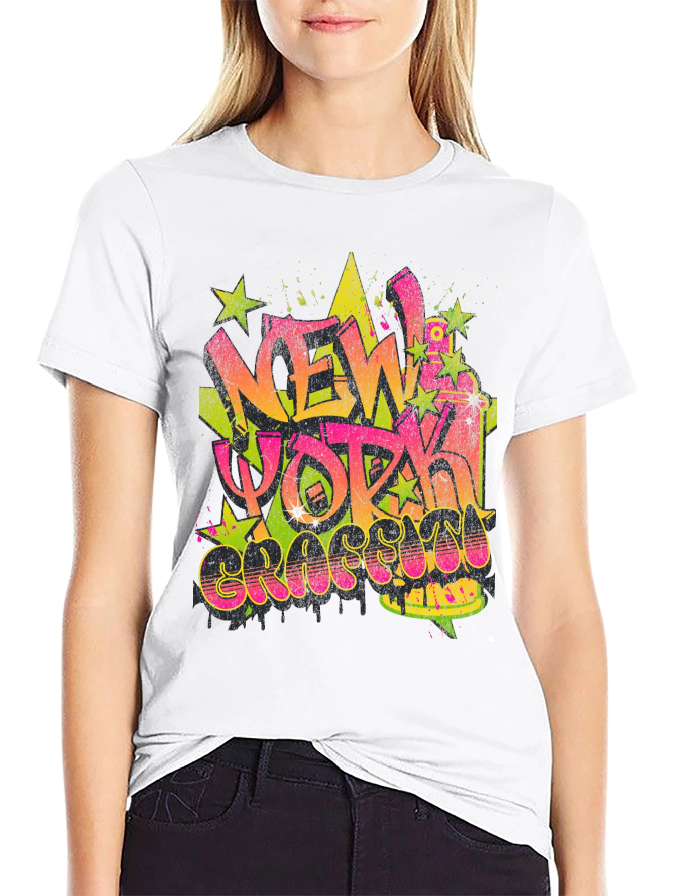 New York Graffiti Graphic Black T-Shirt