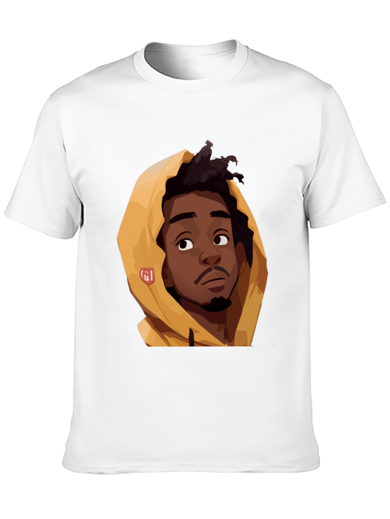 Cartoon Portrait Graphic Black T-Shirt