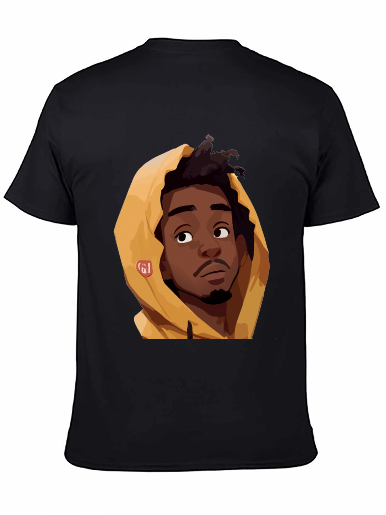 Cartoon Portrait Graphic Black T-Shirt