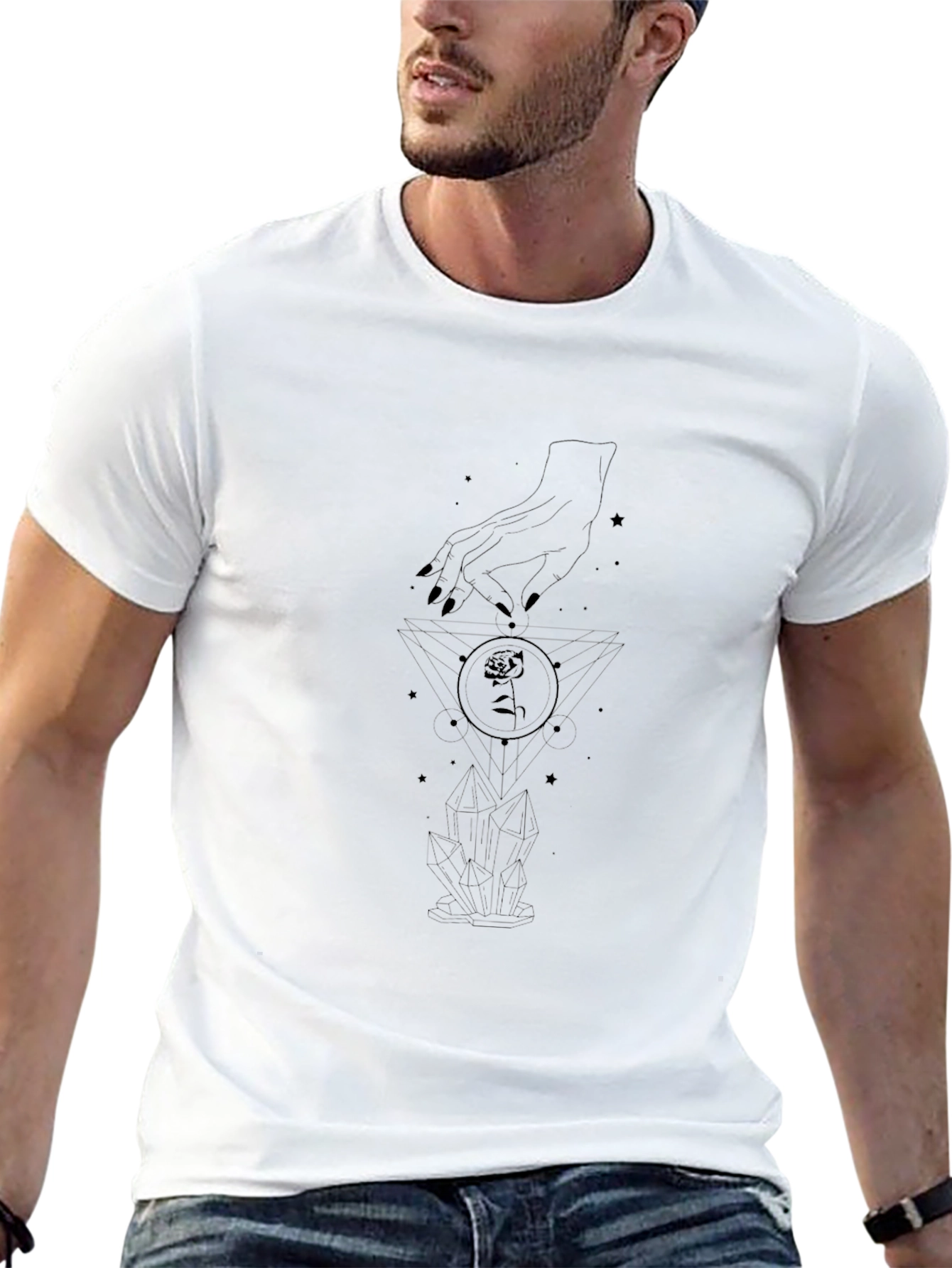 Mystic Hand & Rose Black T-Shirt