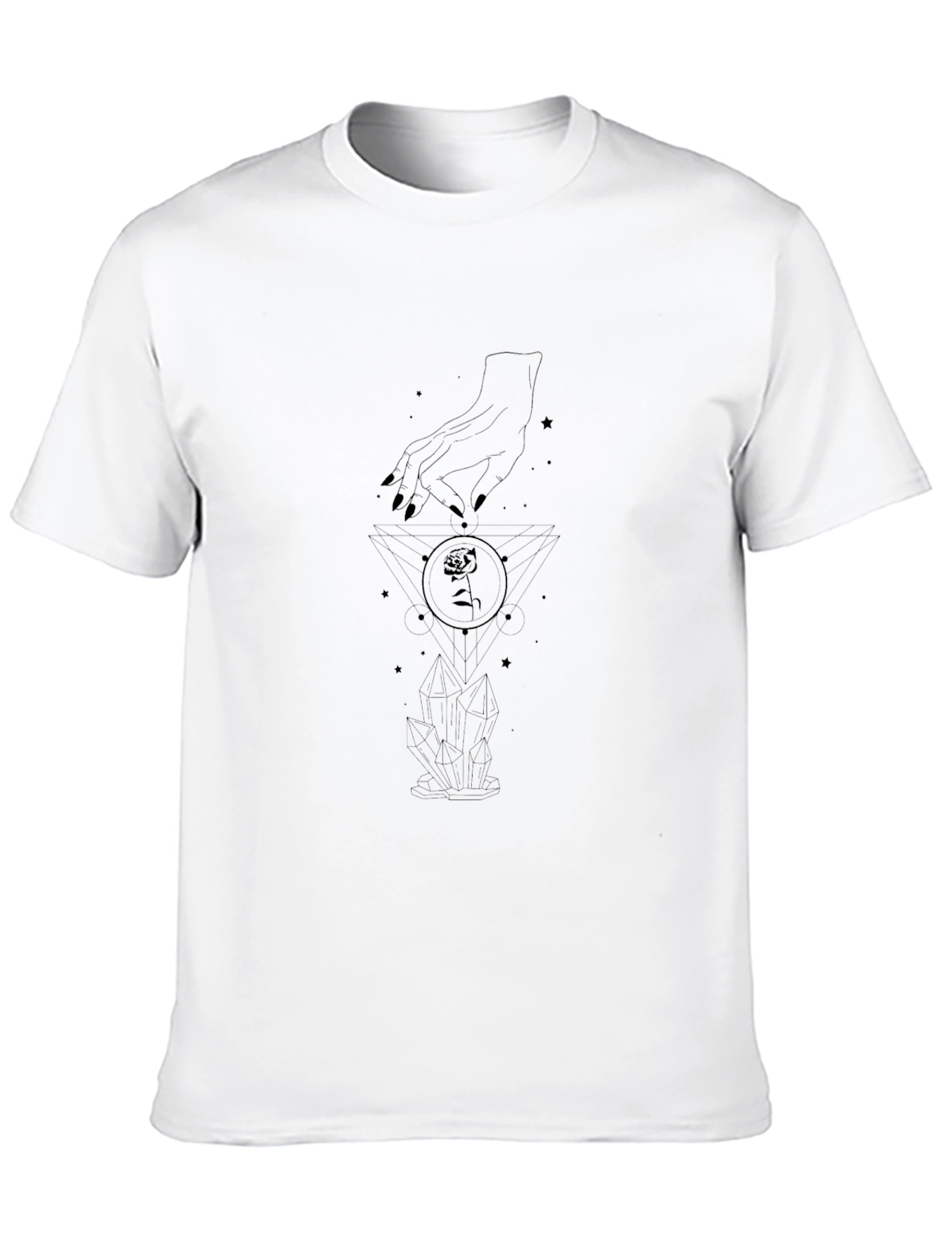 Mystic Hand & Rose Black T-Shirt