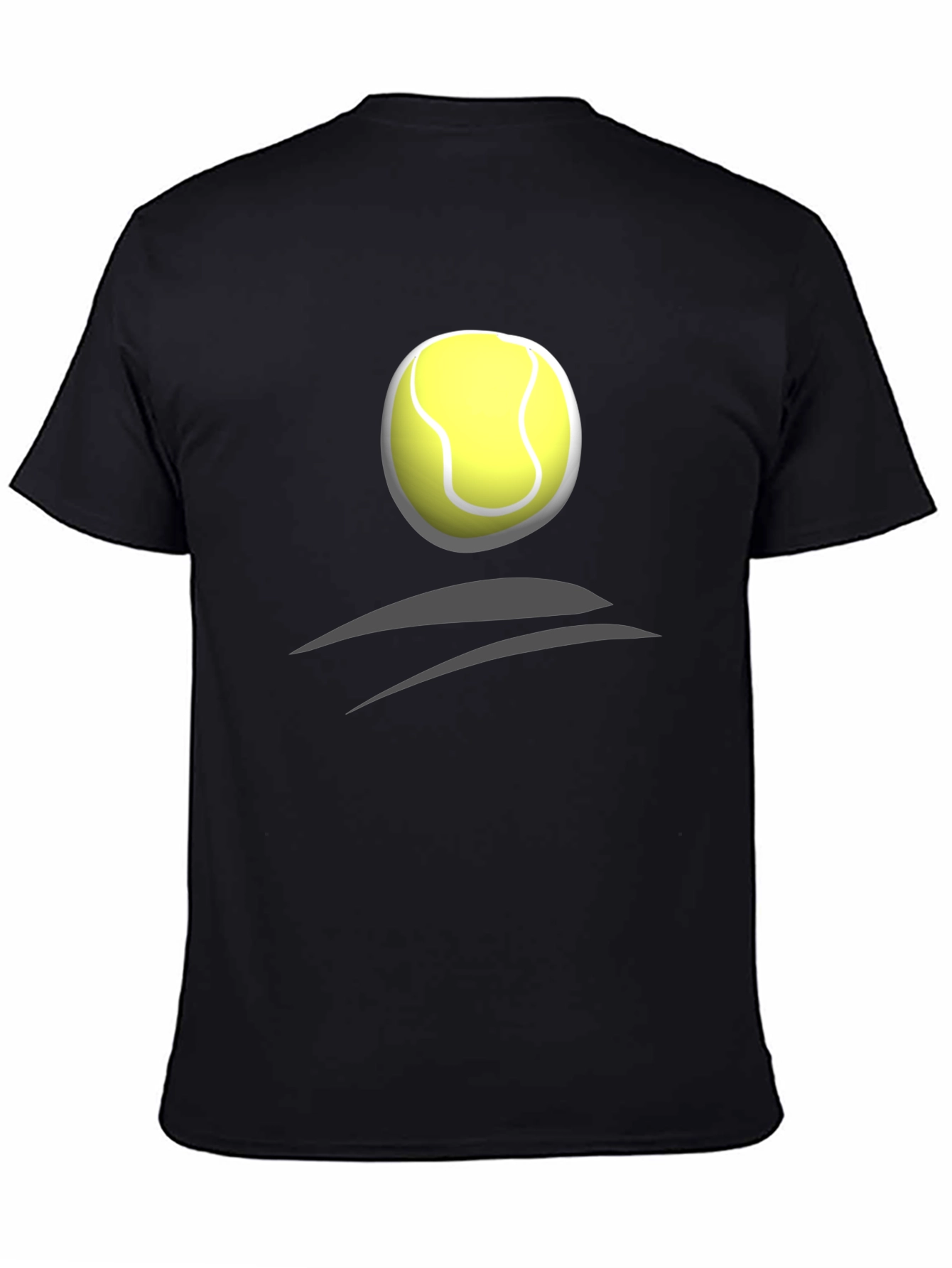Tennis Ball Graphic Tee - Black Cotton T-Shirt