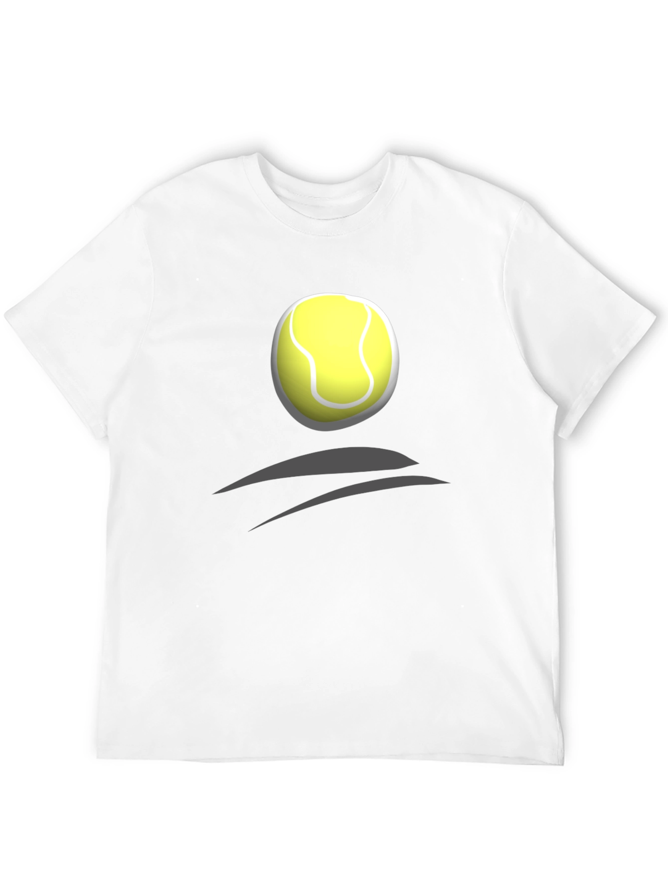 Tennis Ball Graphic Tee - Black Cotton T-Shirt
