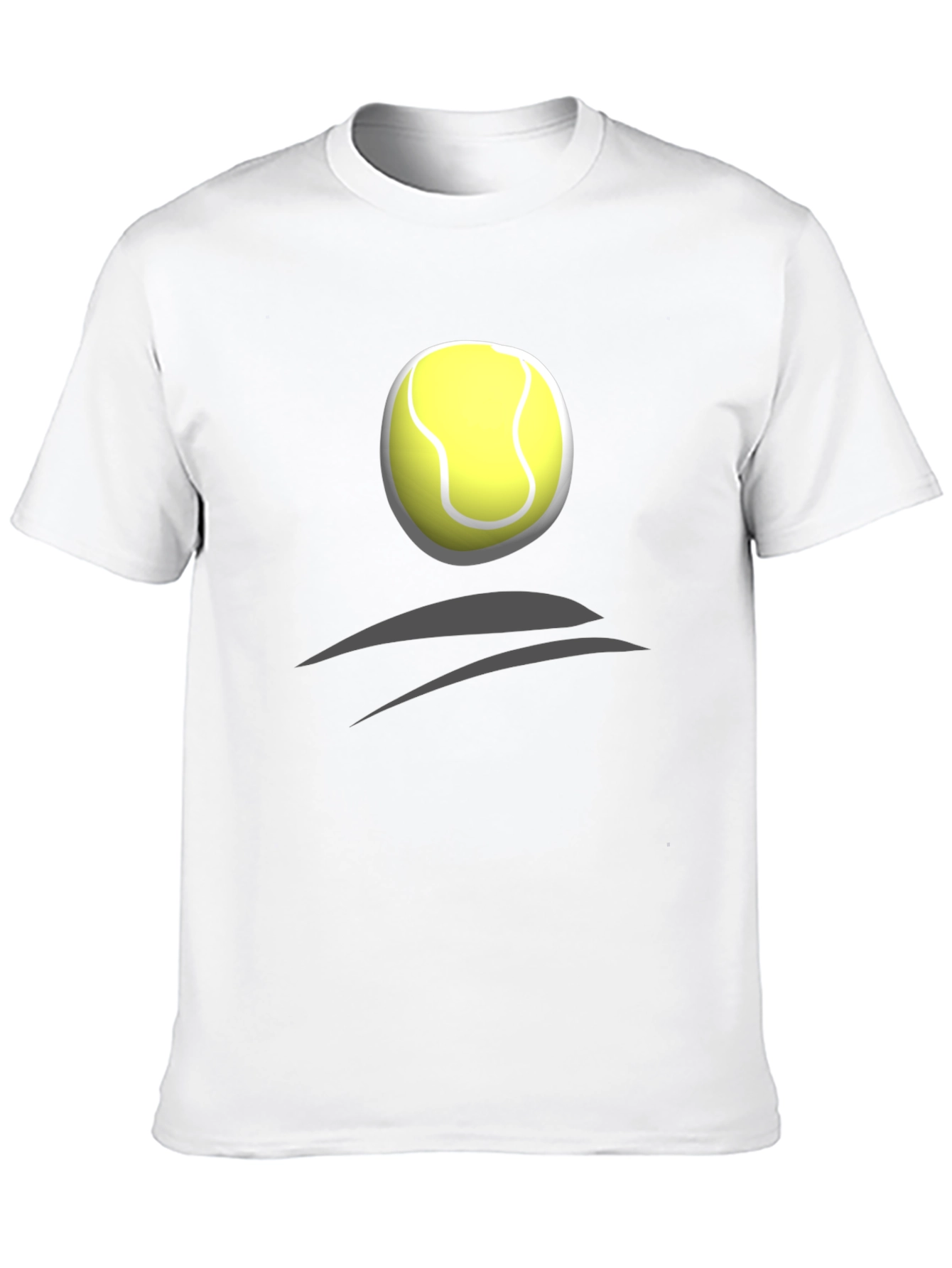 Tennis Ball Graphic Tee - Black Cotton T-Shirt