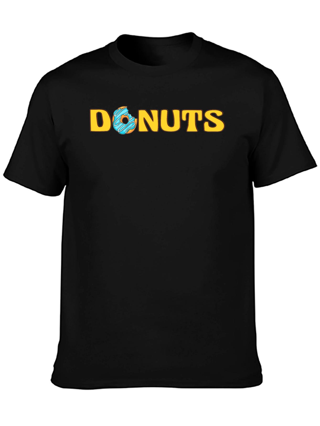 Donuts Graphic Tee -  Trendy Black T-Shirt