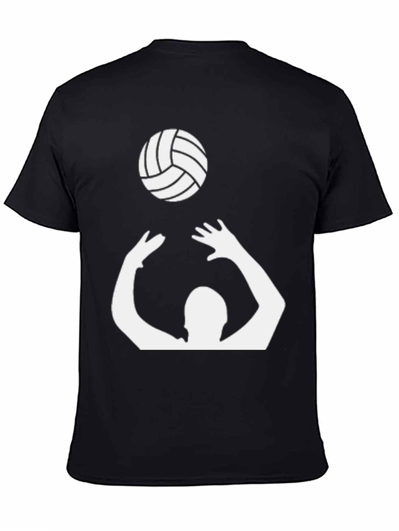 Volleyball Graphic Tee - Black Cotton Shirt