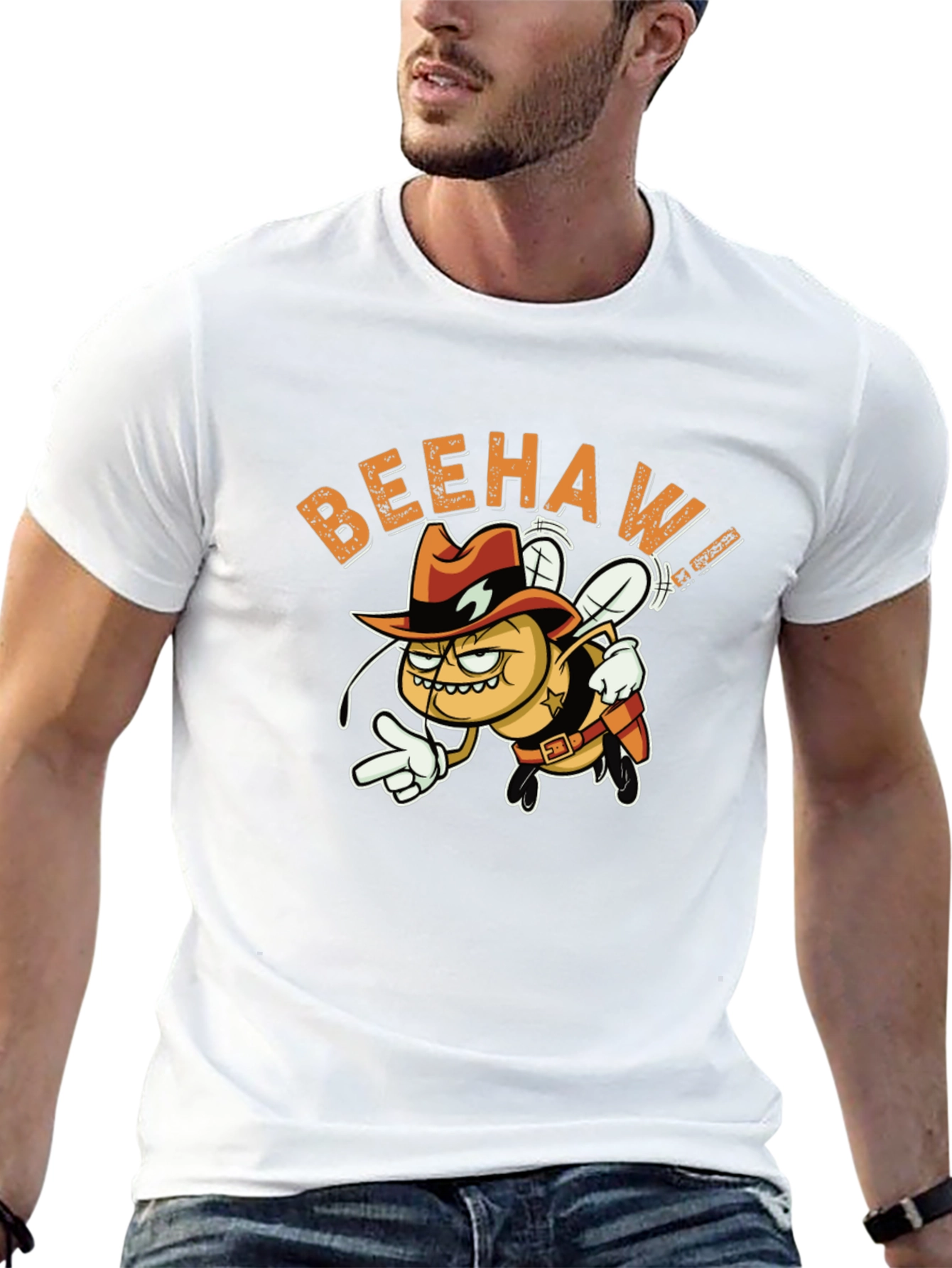 Beehaw Cowboy Graphic Black Tee