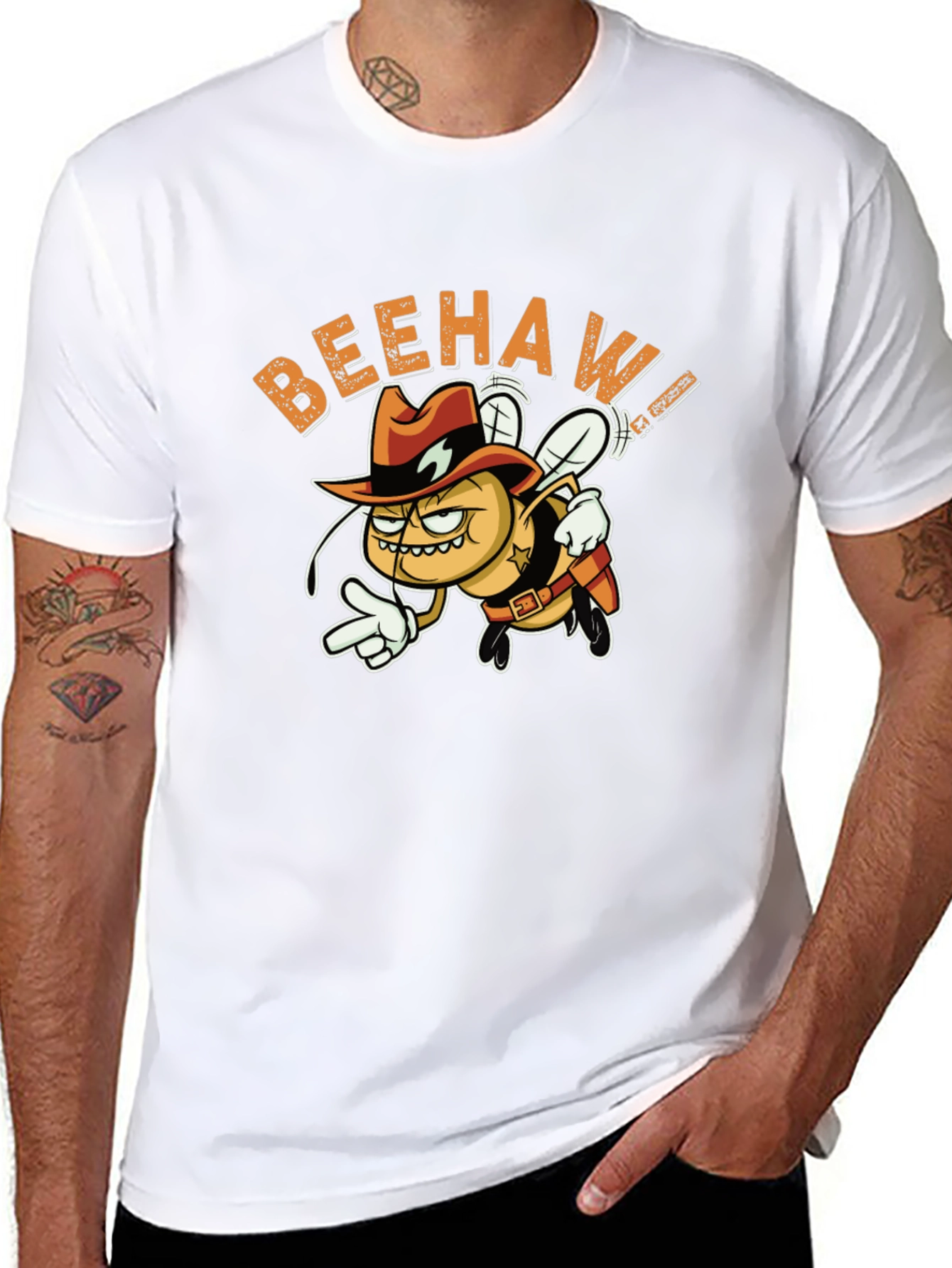 Beehaw Cowboy Graphic Black Tee