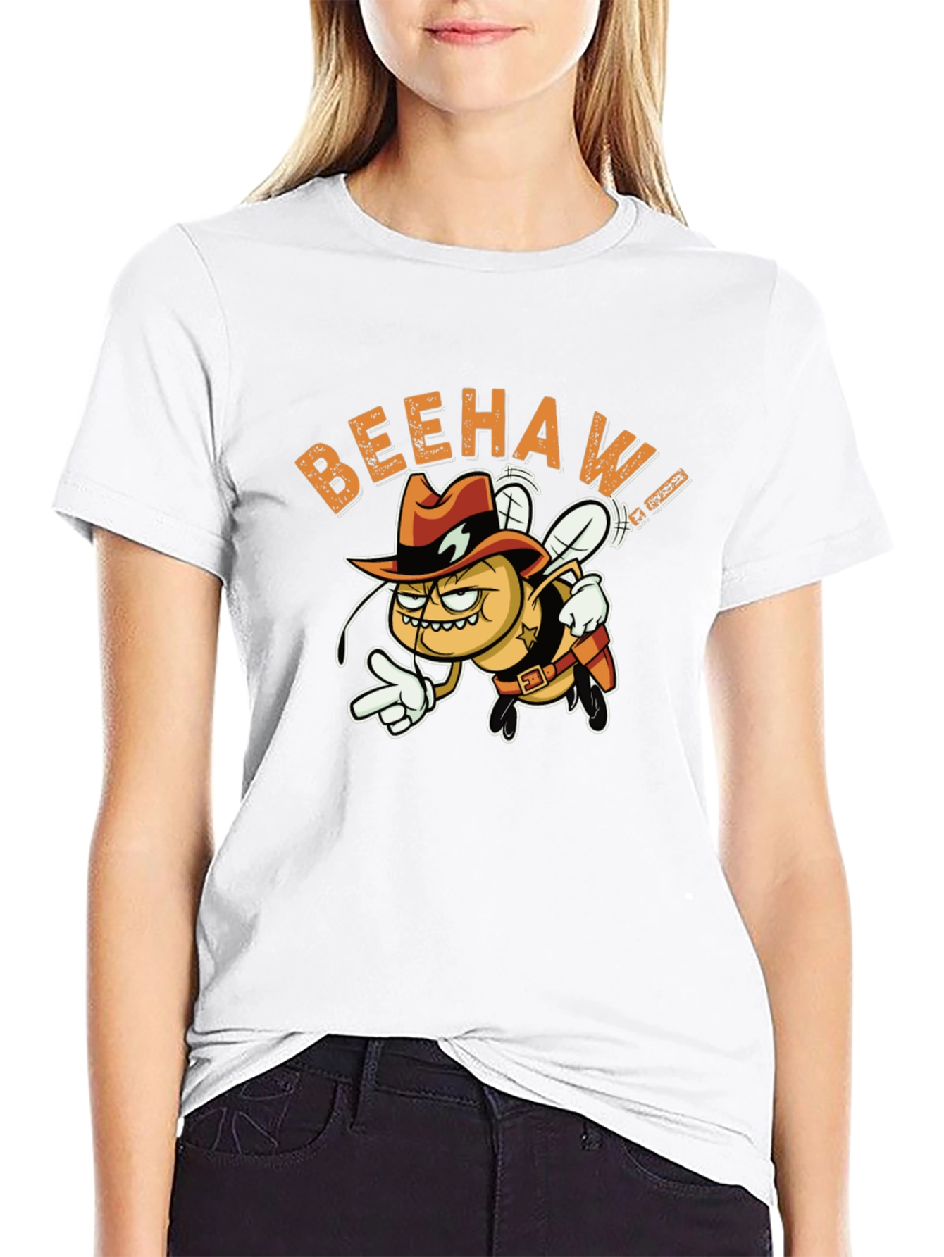 Beehaw Cowboy Graphic Black Tee