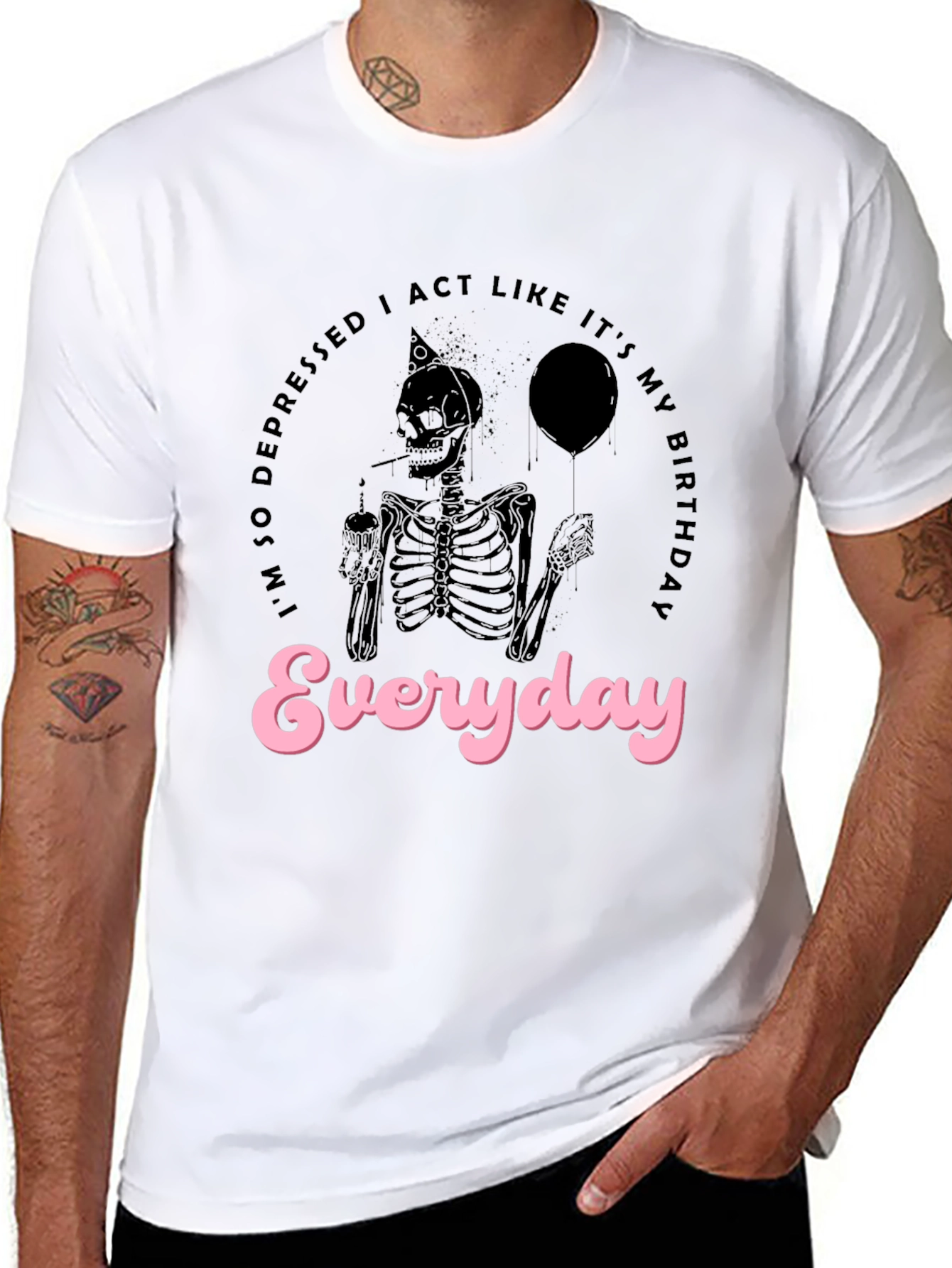 Depressed Skeleton Everyday T-Shirt
