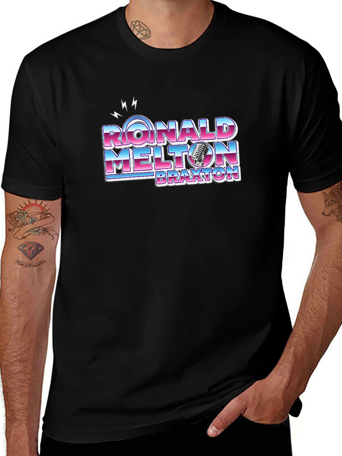 Ronald Melton Braxton Retro Style Black T-Shirt