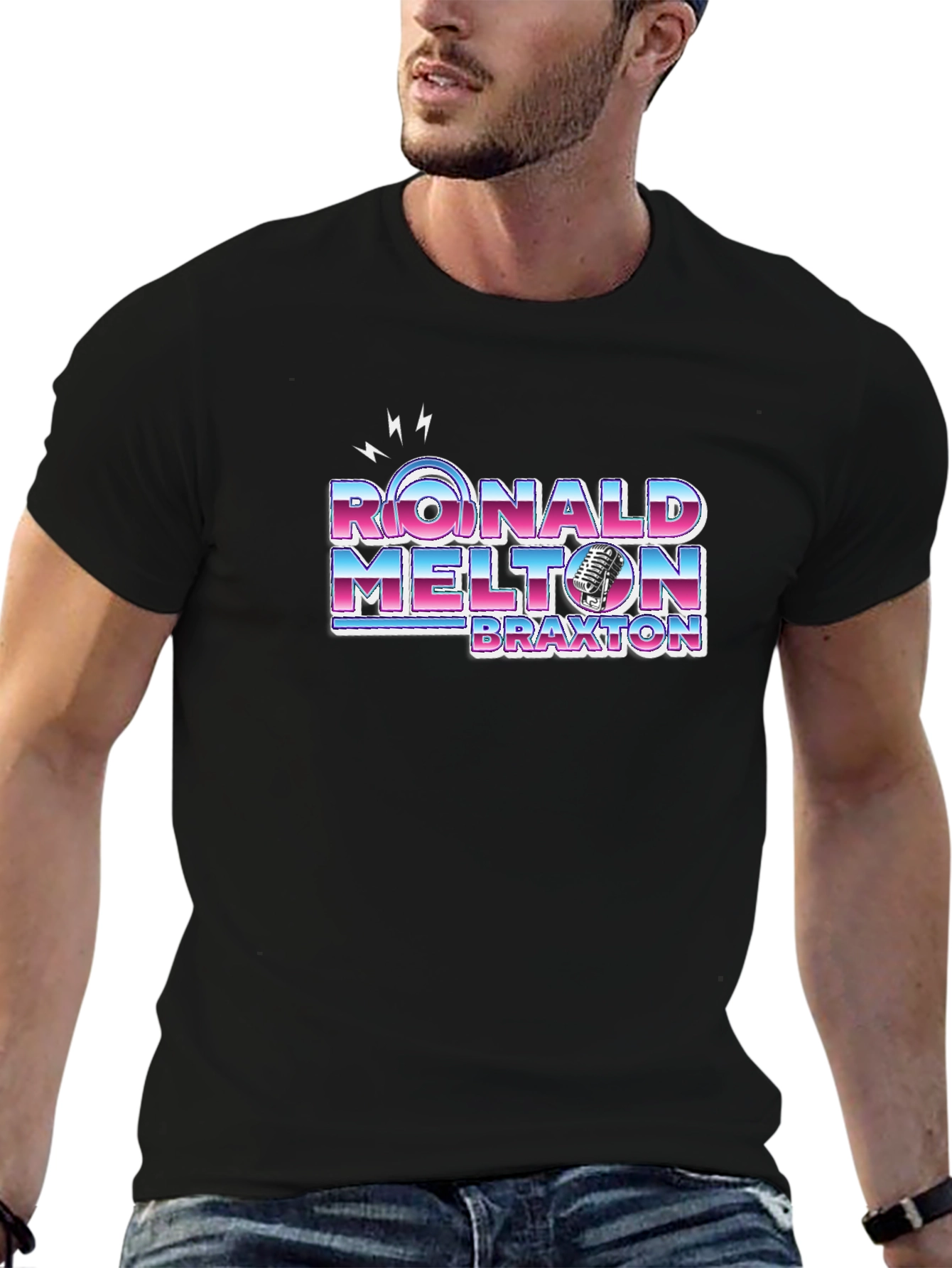 Ronald Melton Braxton Retro Style Black T-Shirt