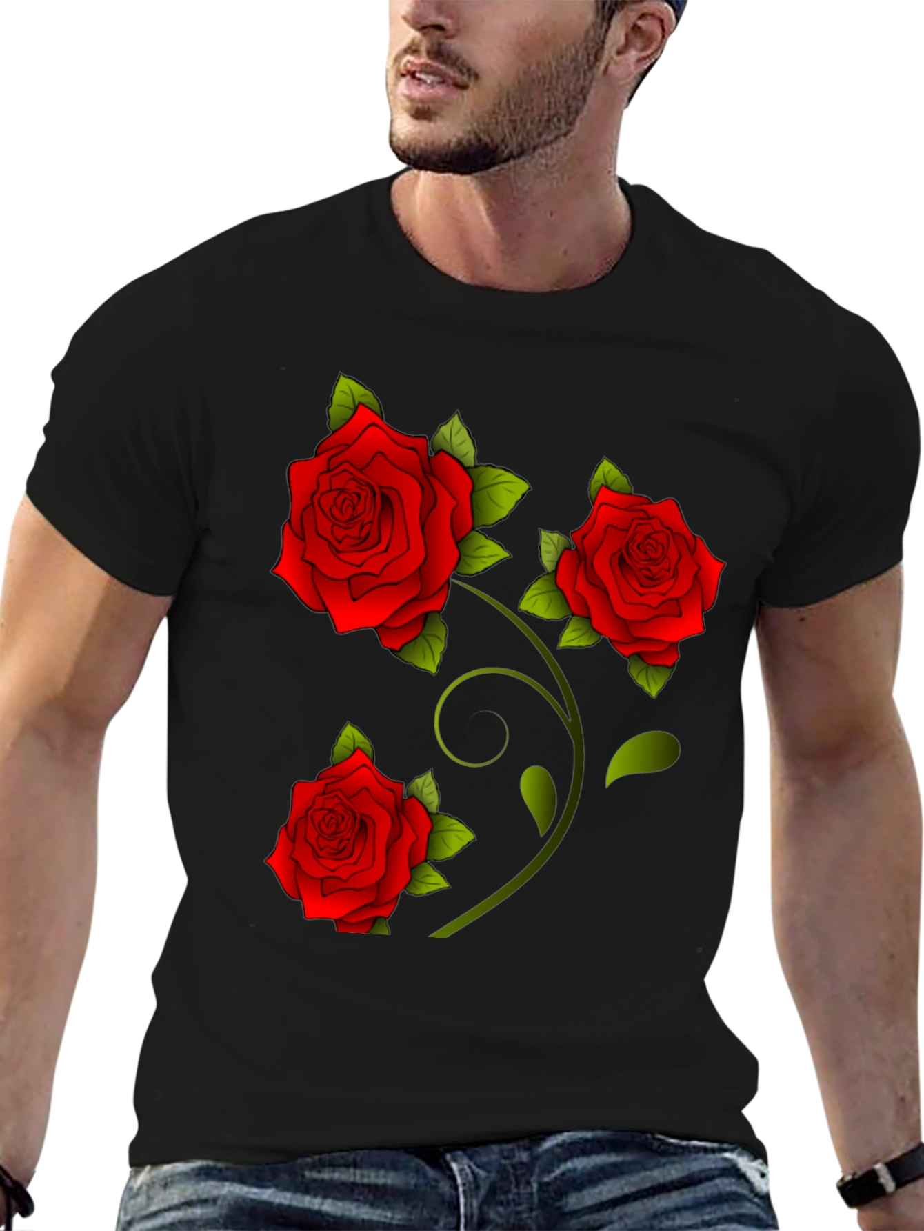 Rose Graphic Tee - Floral Print