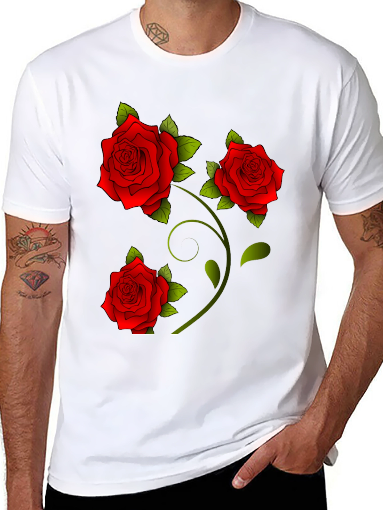 Rose Graphic Tee - Floral Print