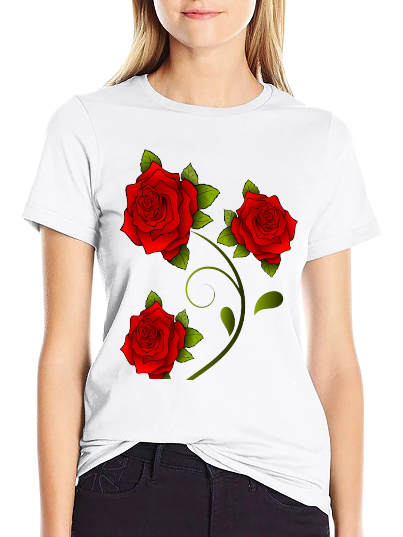 Rose Graphic Tee - Floral Print