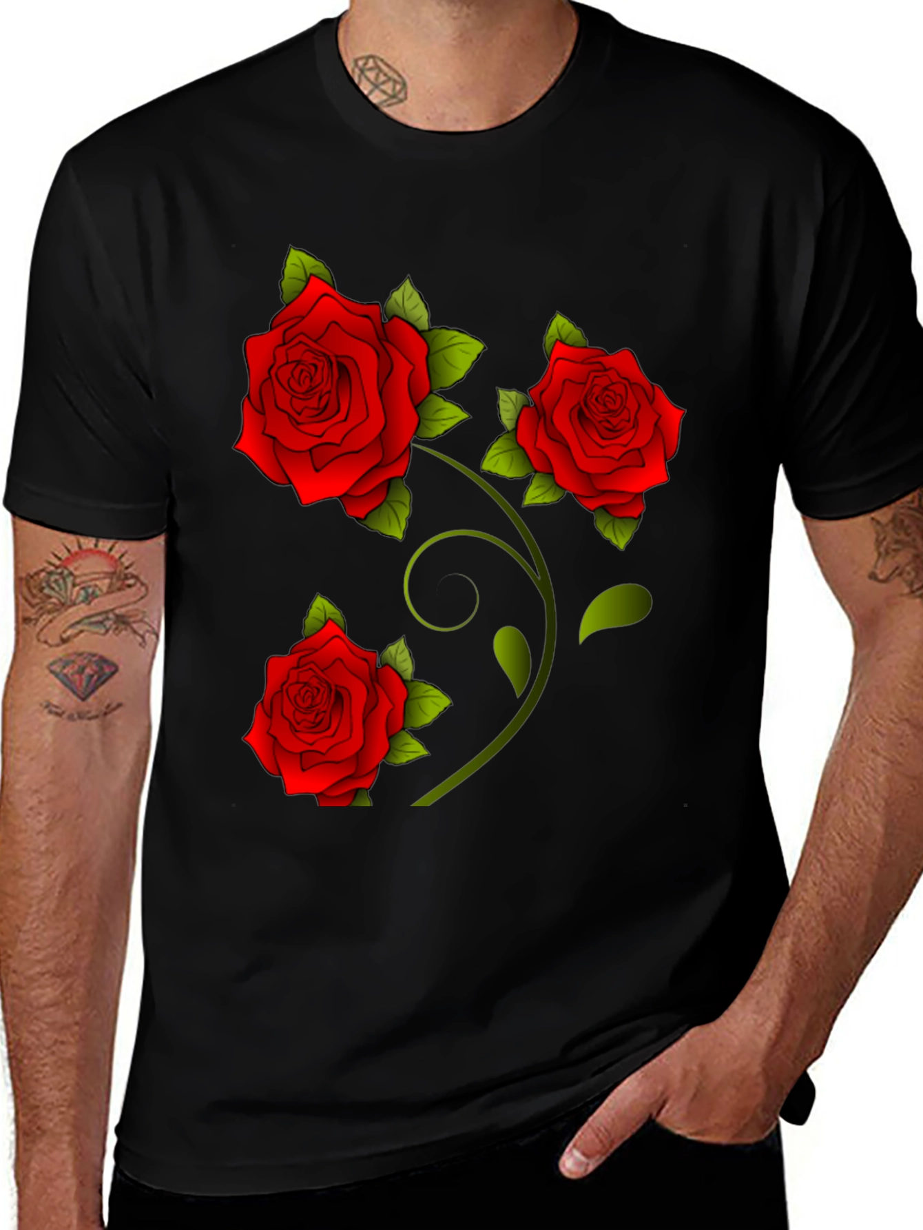 Rose Graphic Tee - Floral Print