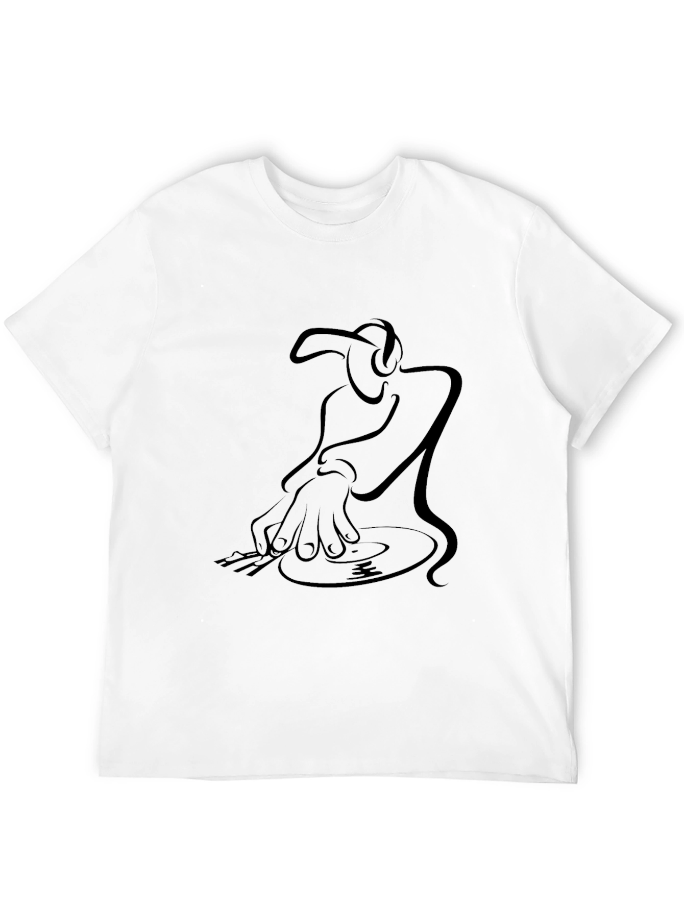 DJ Graphic Tee - Stylish Black Cotton T-Shirt