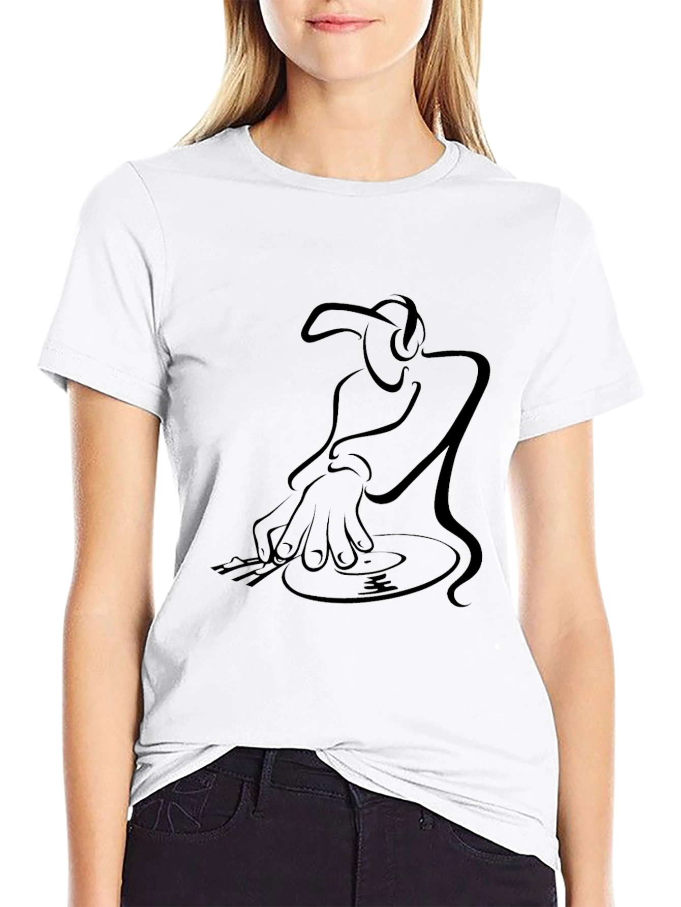 DJ Graphic Tee - Stylish Black Cotton T-Shirt