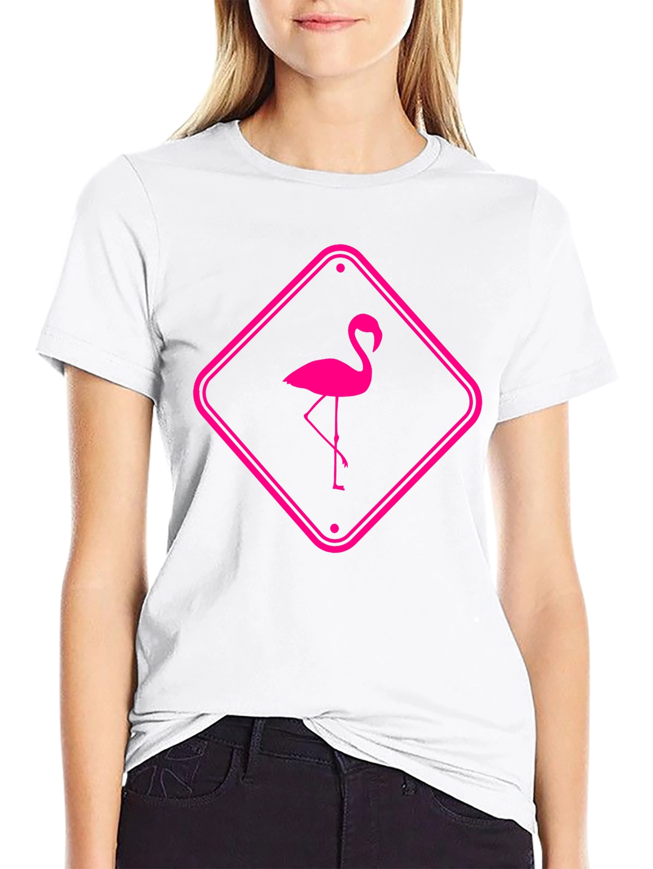 Pink Flamingo Graphic Tee - Mens Black T-Shirt