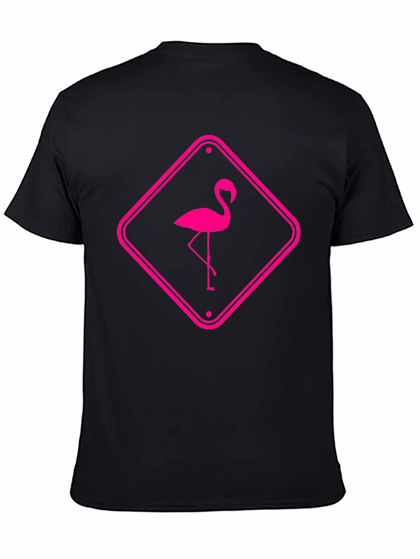 Pink Flamingo Graphic Tee - Mens Black T-Shirt