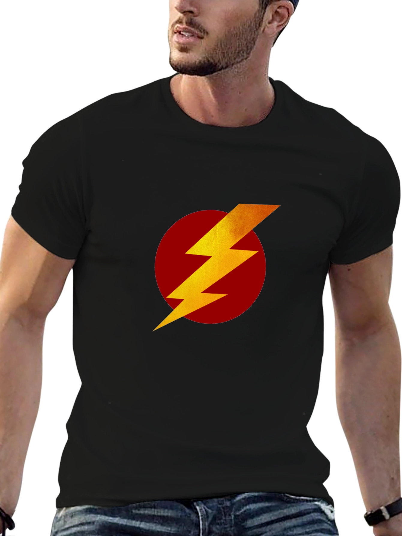 Flash Symbol T-Shirt - Black Superhero Tee