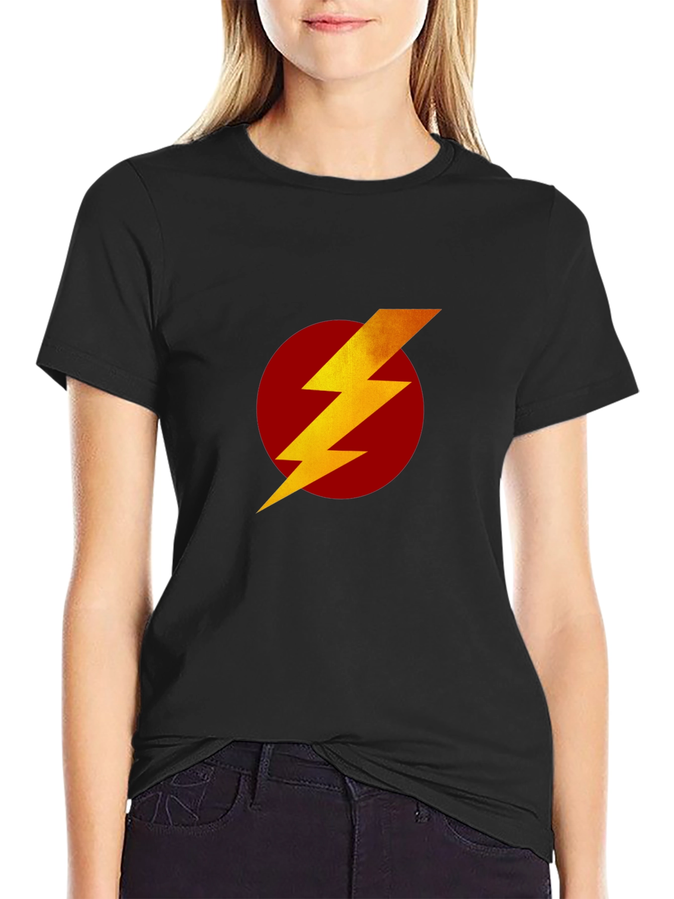 Flash Symbol T-Shirt - Black Superhero Tee